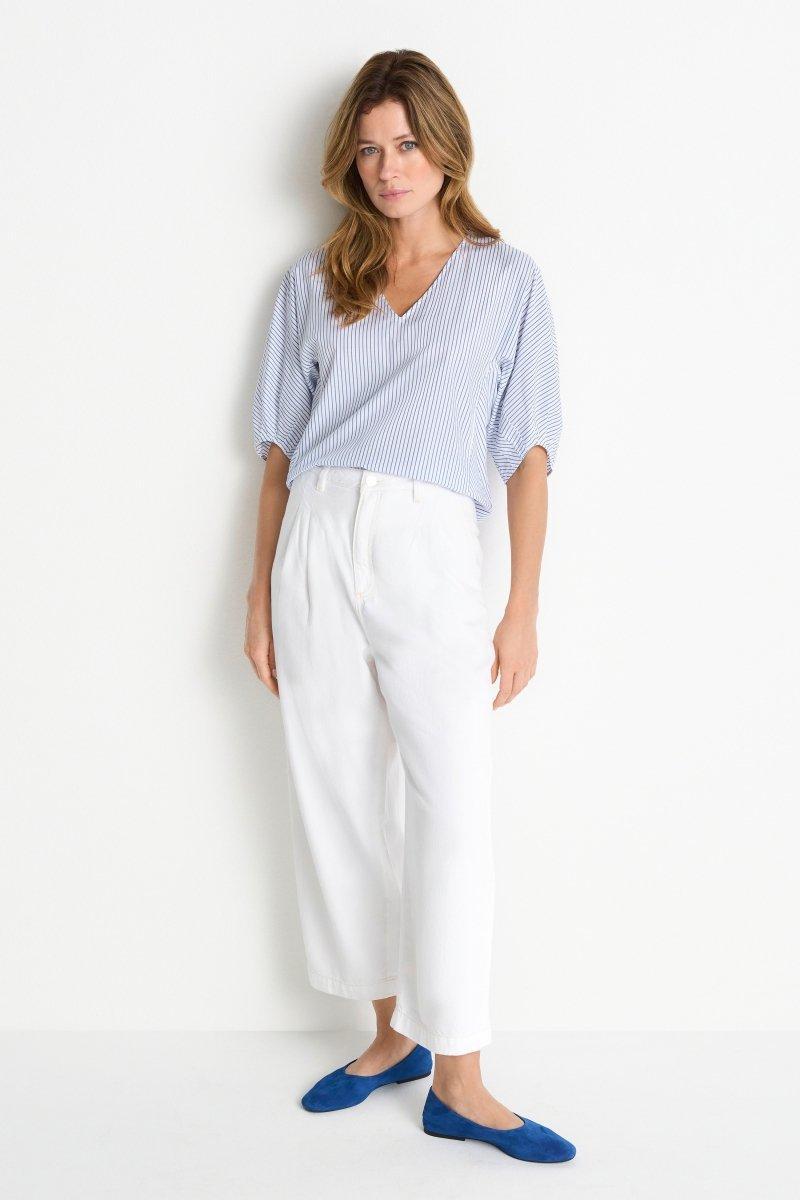 Gestreifte Crop-Bluse-Rich & Royal