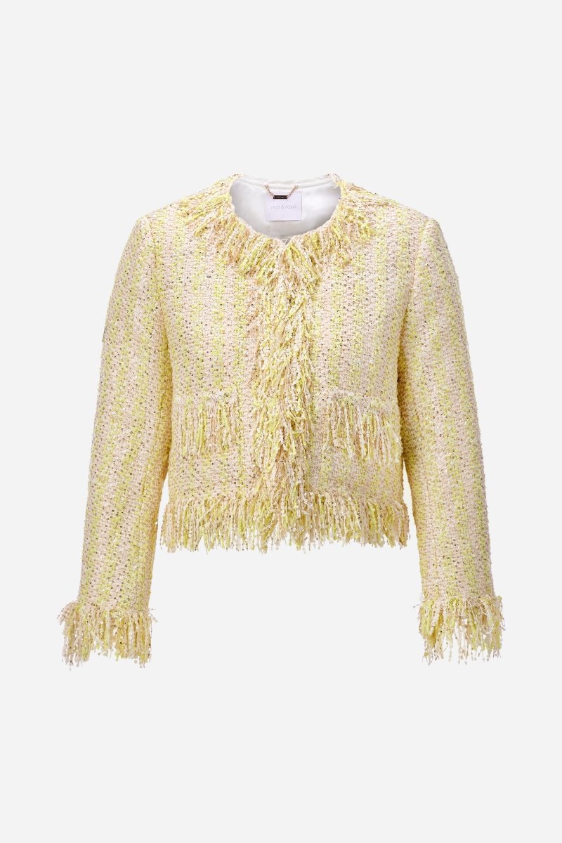 Bouclé-Jacke mit Fransen-Rich & Royal