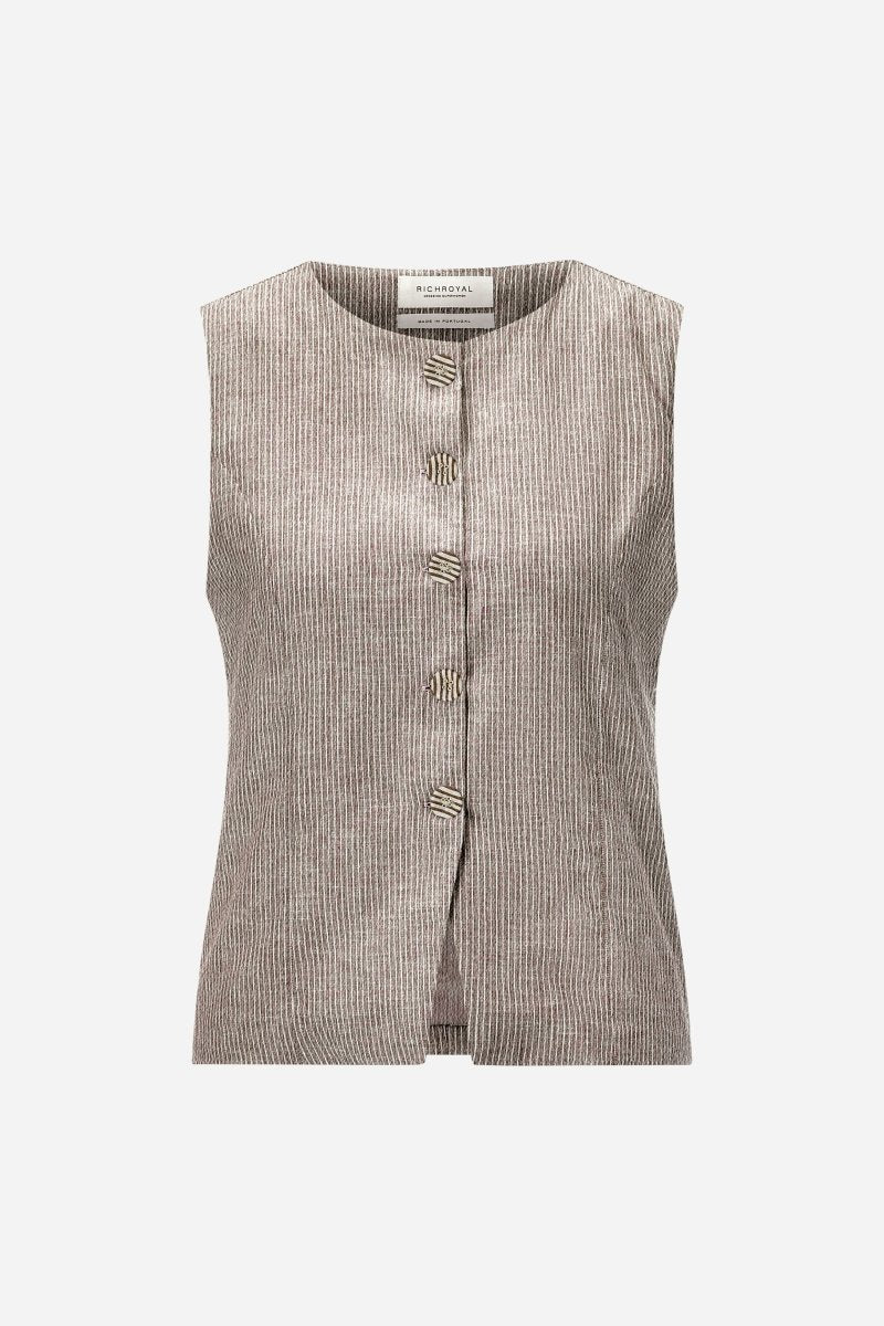 Ärmellose Weste mit Nadelstreifen-Rich & Royal