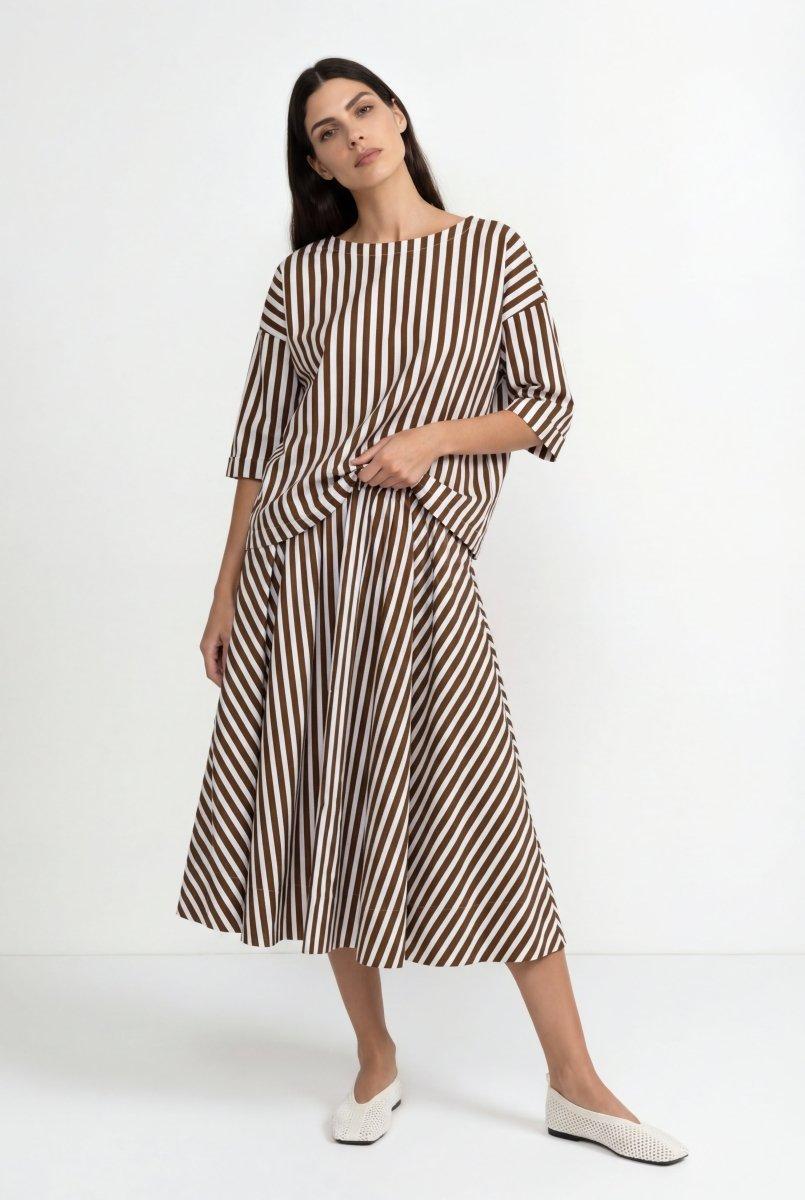 Gestreifter A-Linien-Rock-Rich & Royal