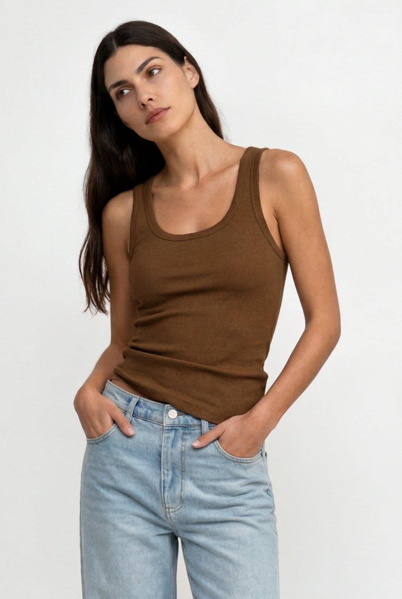 Ripp-Tanktop mit Rundhalsausschnitt-Rich & Royal