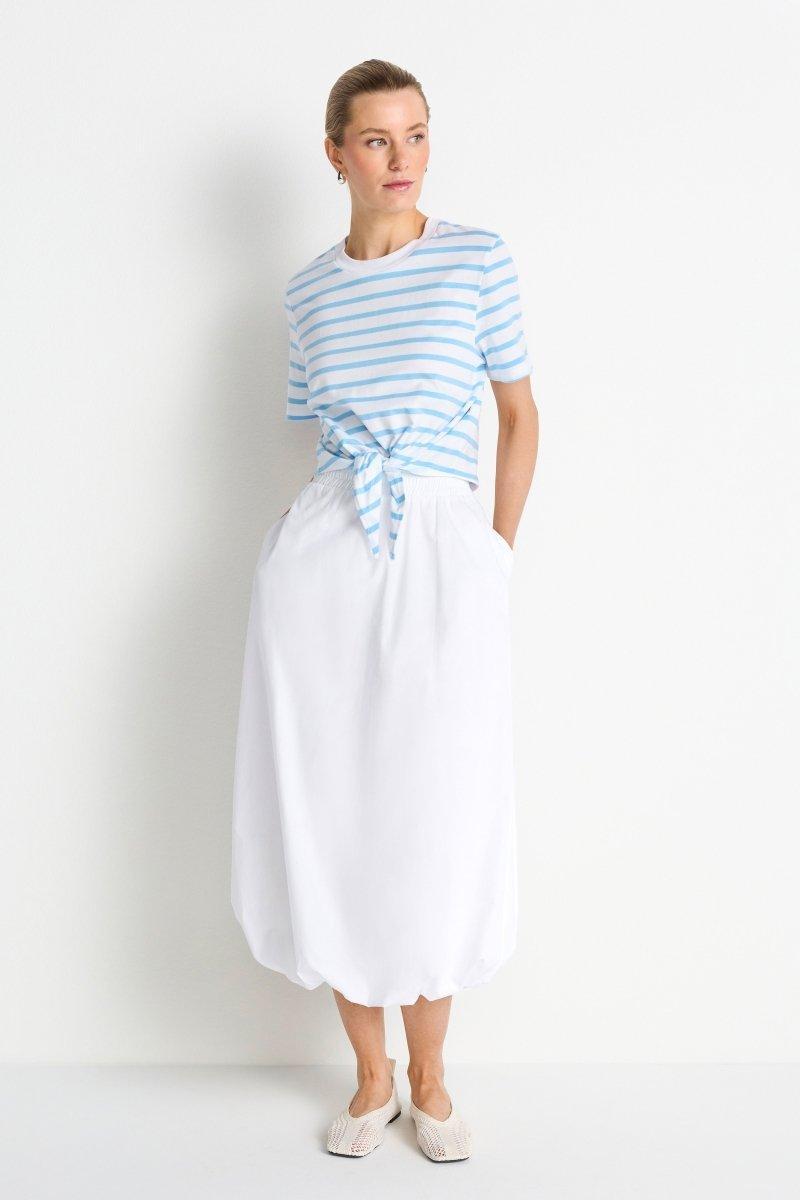Gestreiftes T-Shirt mit Knoten-Rich & Royal
