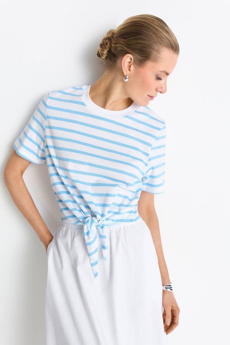 Gestreiftes T-Shirt mit Knoten-Rich & Royal