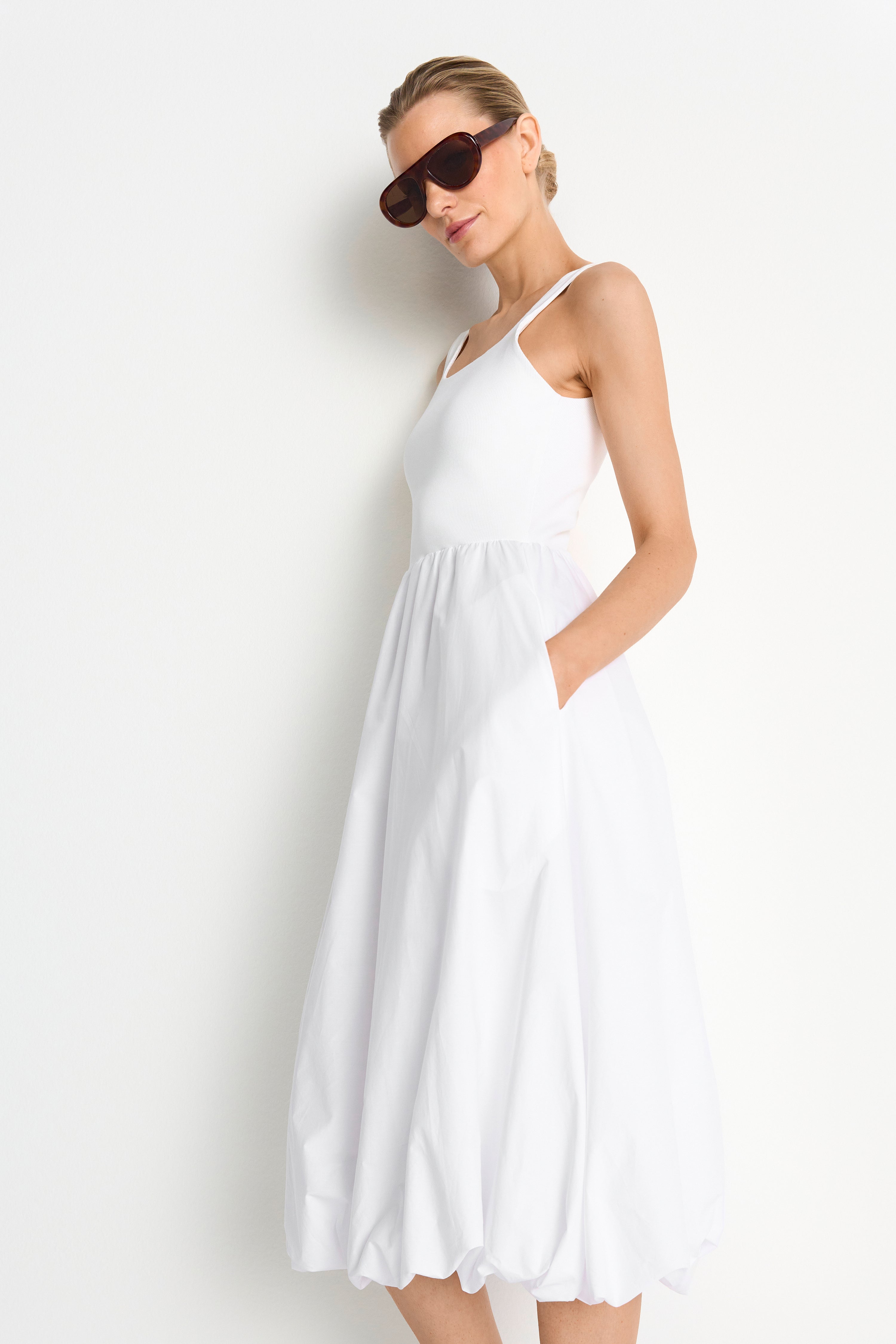 Weißes Ballonkleid-Rich & Royal