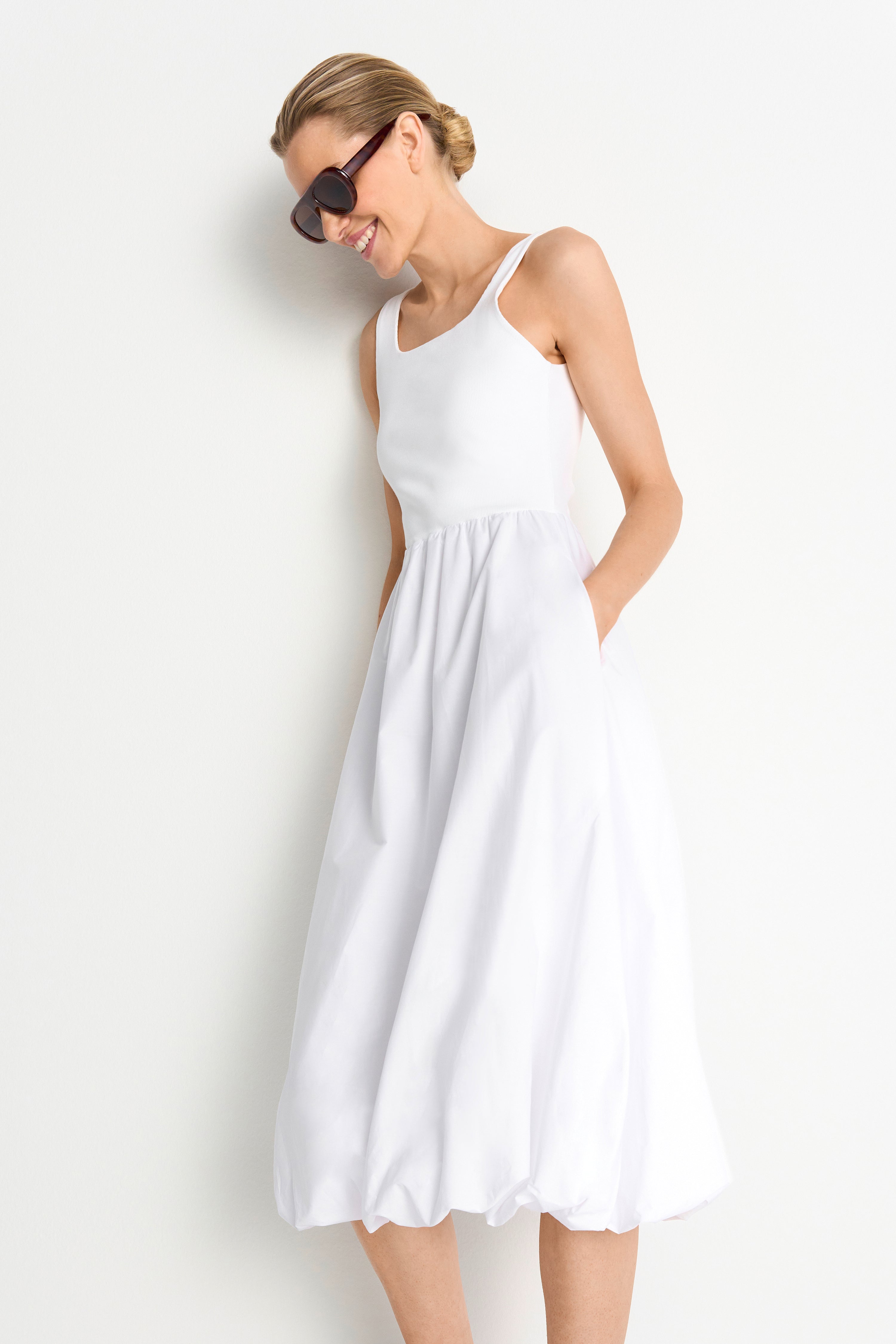 Weißes Ballonkleid-Rich & Royal