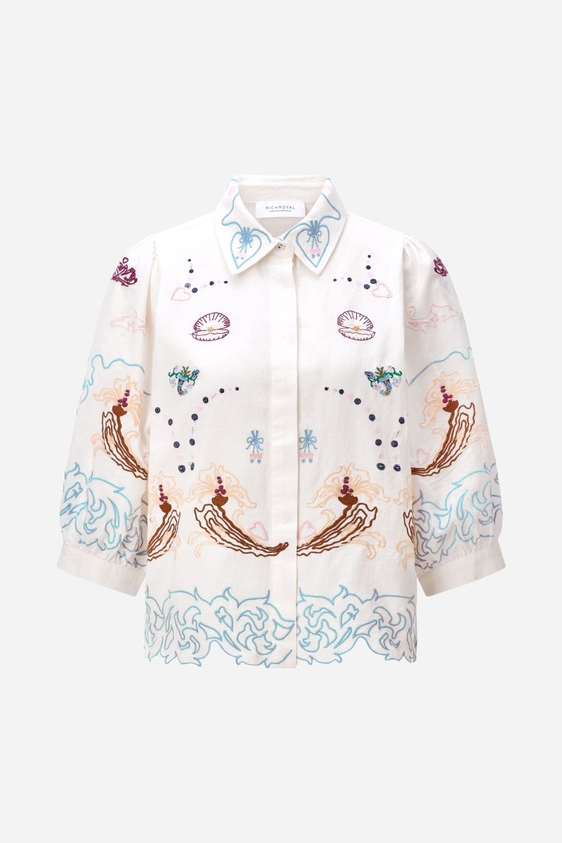 Bluse mit Stickerei-Rich & Royal