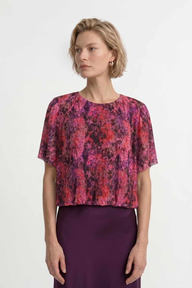 Plissee-Shirt mit Print-Rich & Royal