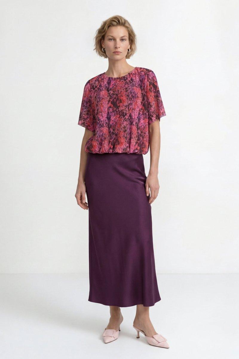 Plissee-Shirt mit Print-Rich & Royal