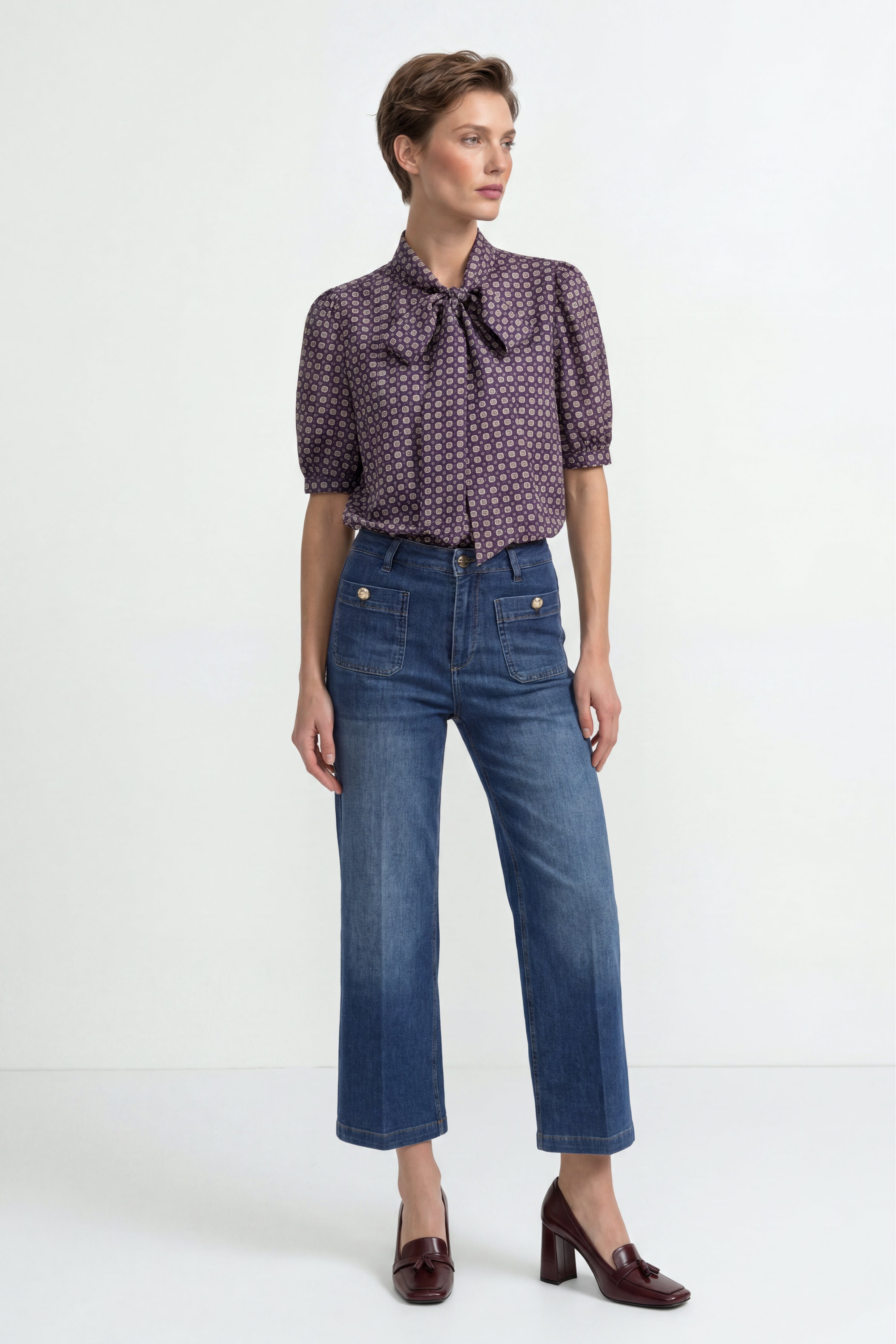 Baumwoll-Schluppenbluse-Rich & Royal