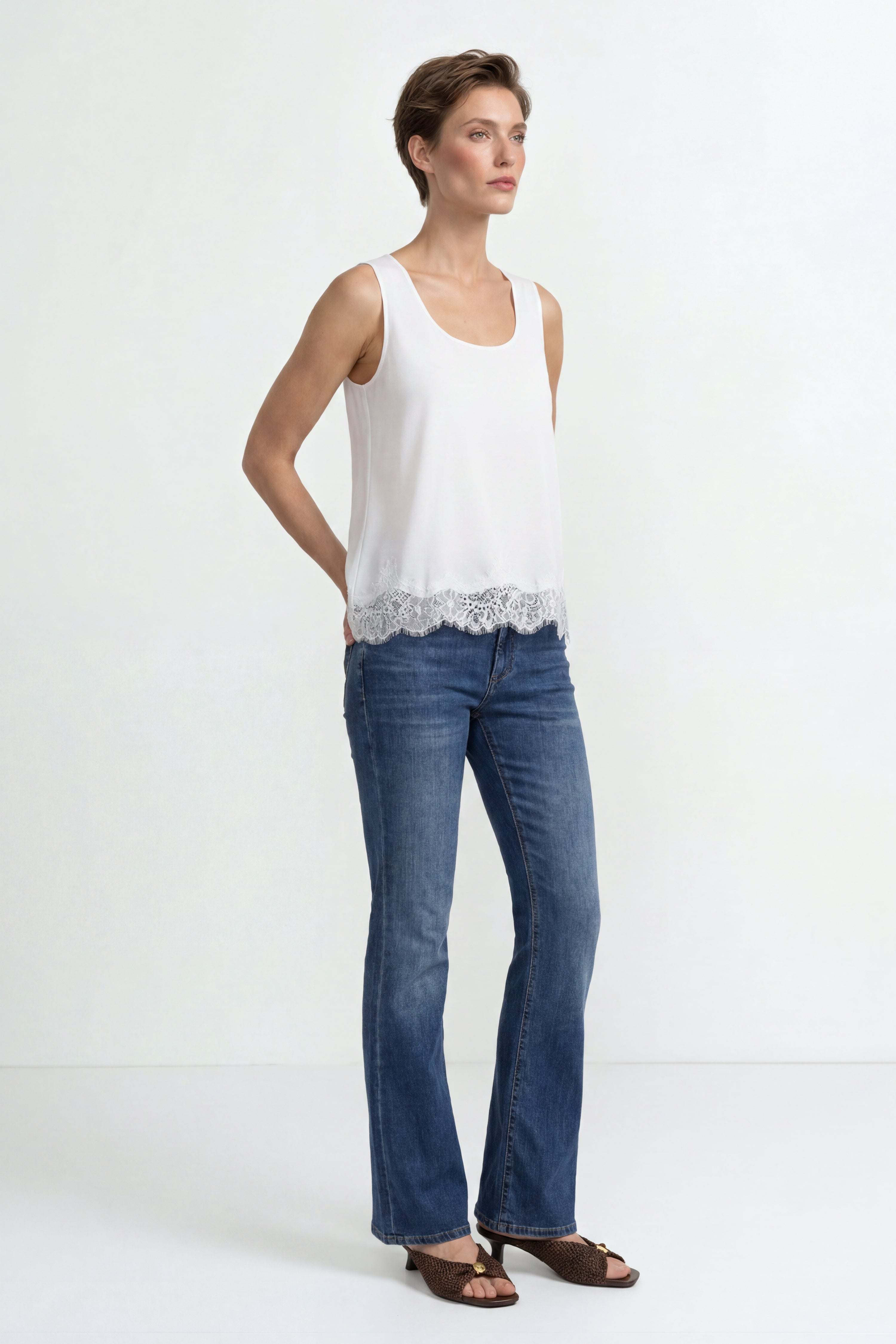 Satin Top mit Spitze-Rich & Royal