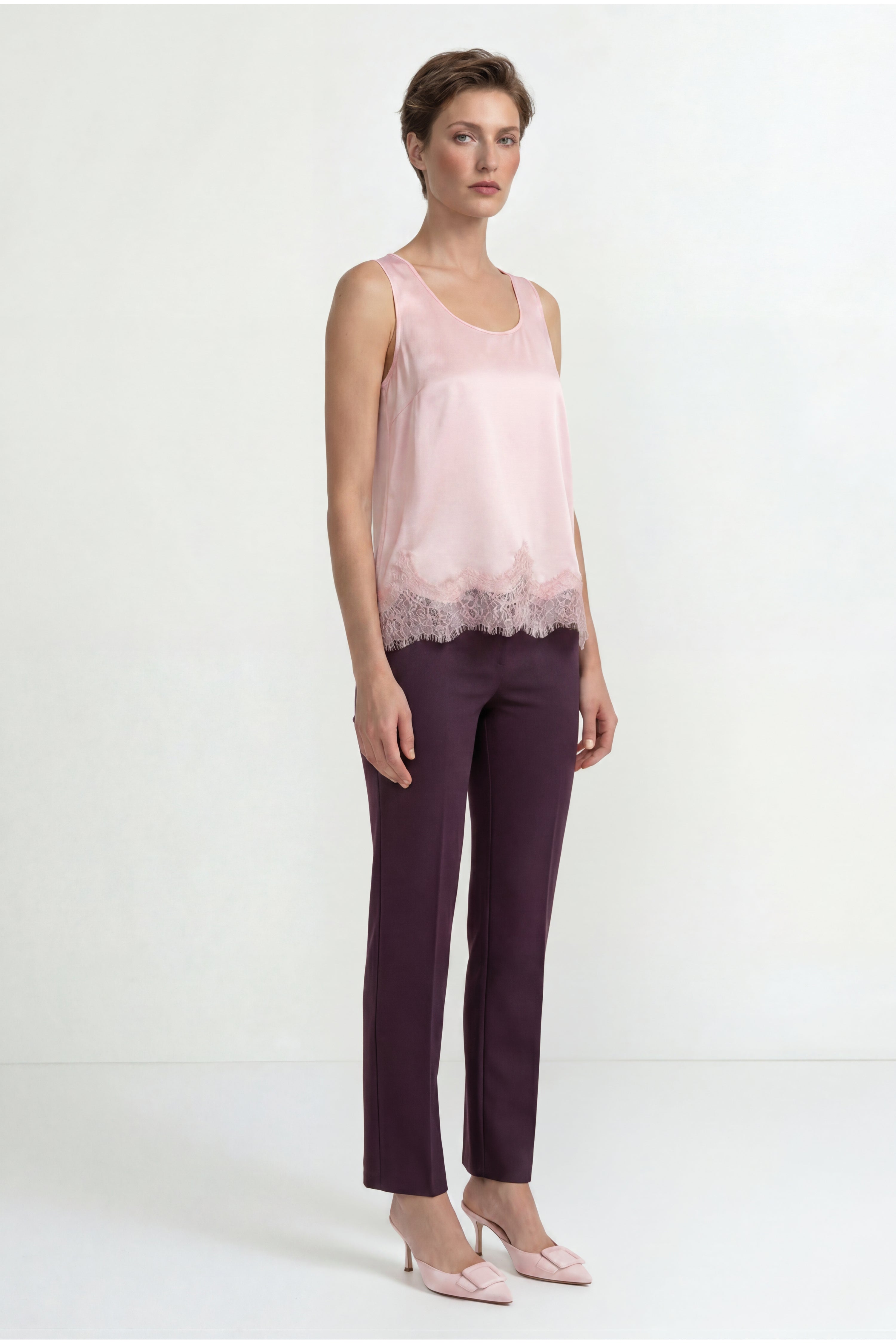 Satin Top mit Spitze-Rich & Royal