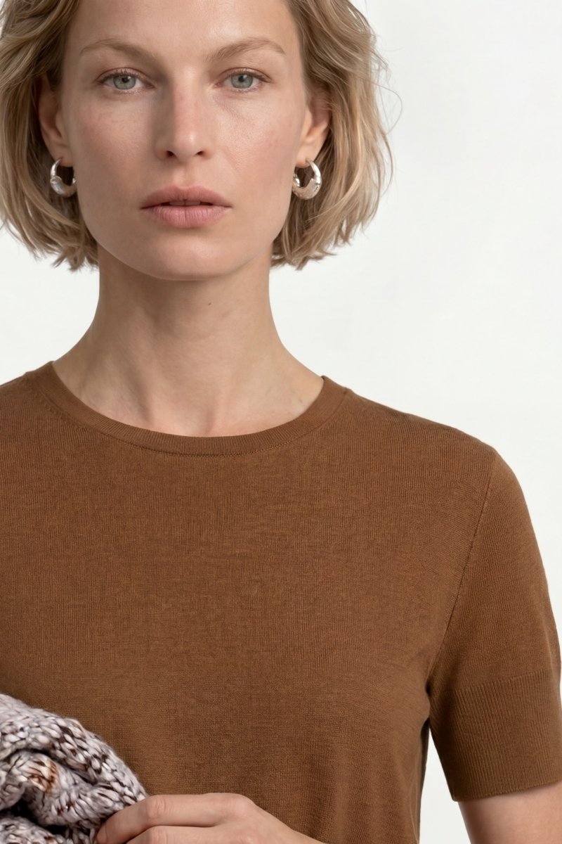T-Shirt mit gerippten Ärmelabschlüssen-Rich & Royal