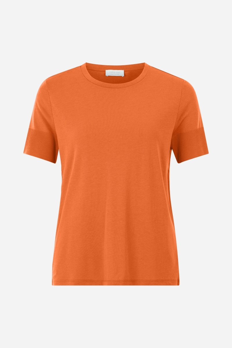 T-Shirt mit gerippten Ärmelabschlüssen-Rich & Royal