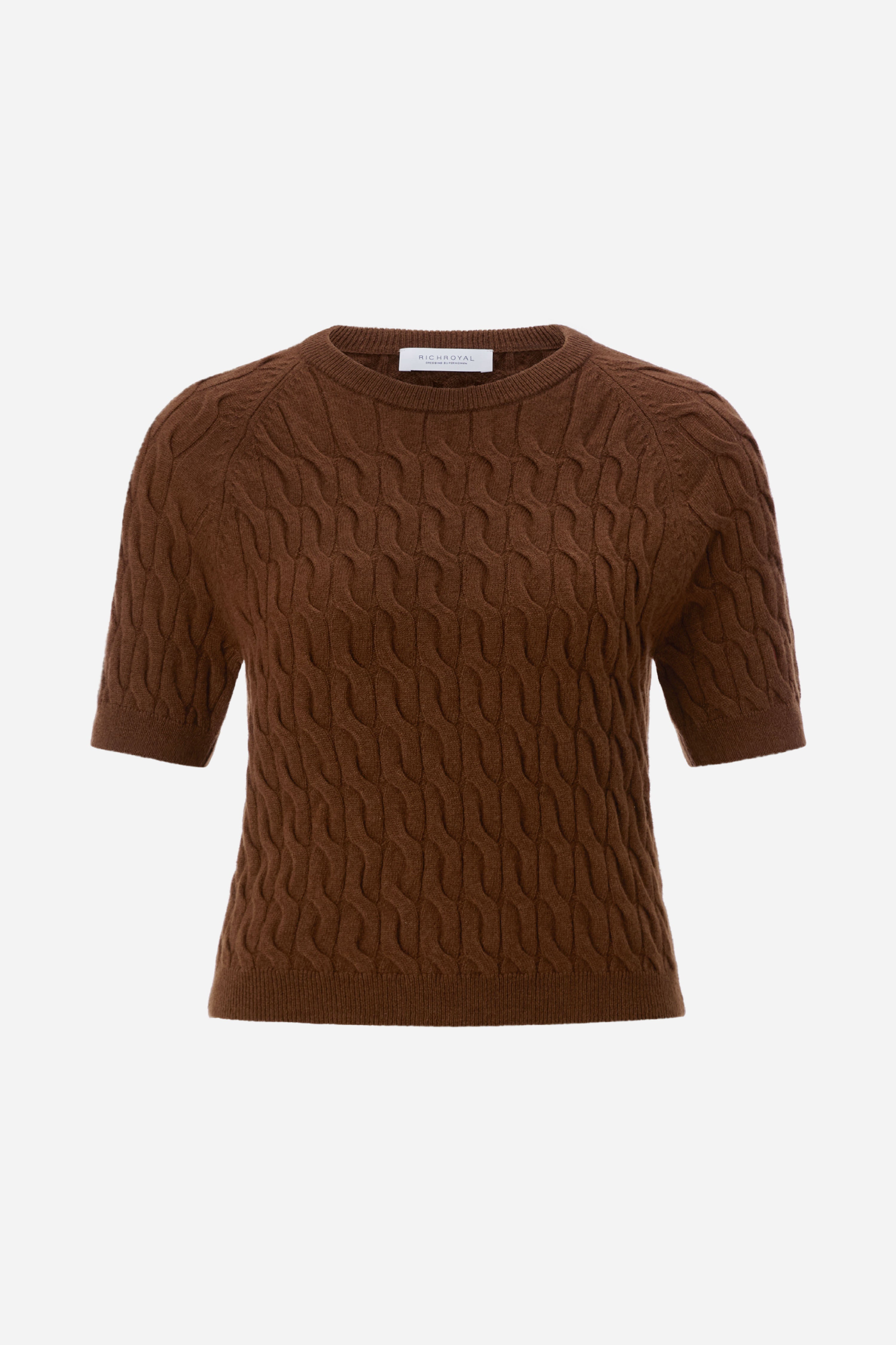 Pullover mit Zopfstrick-Rich & Royal