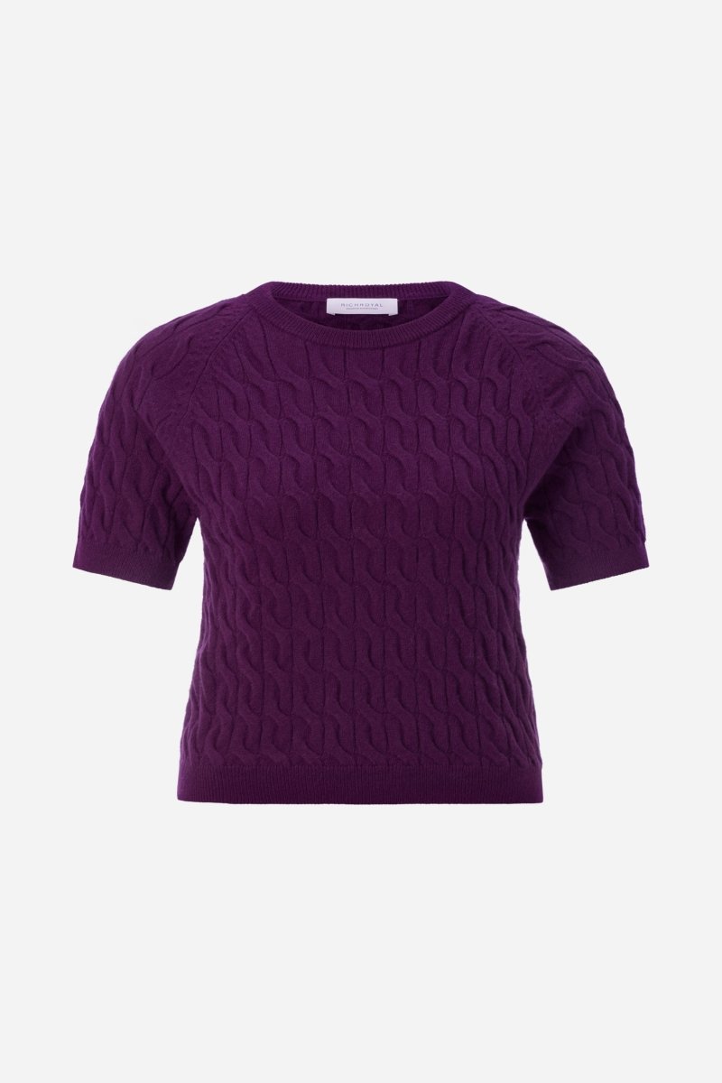 Pullover mit Zopfstrick-Rich & Royal