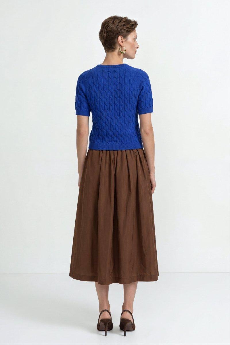 Pullover mit Zopfstrick-Rich & Royal