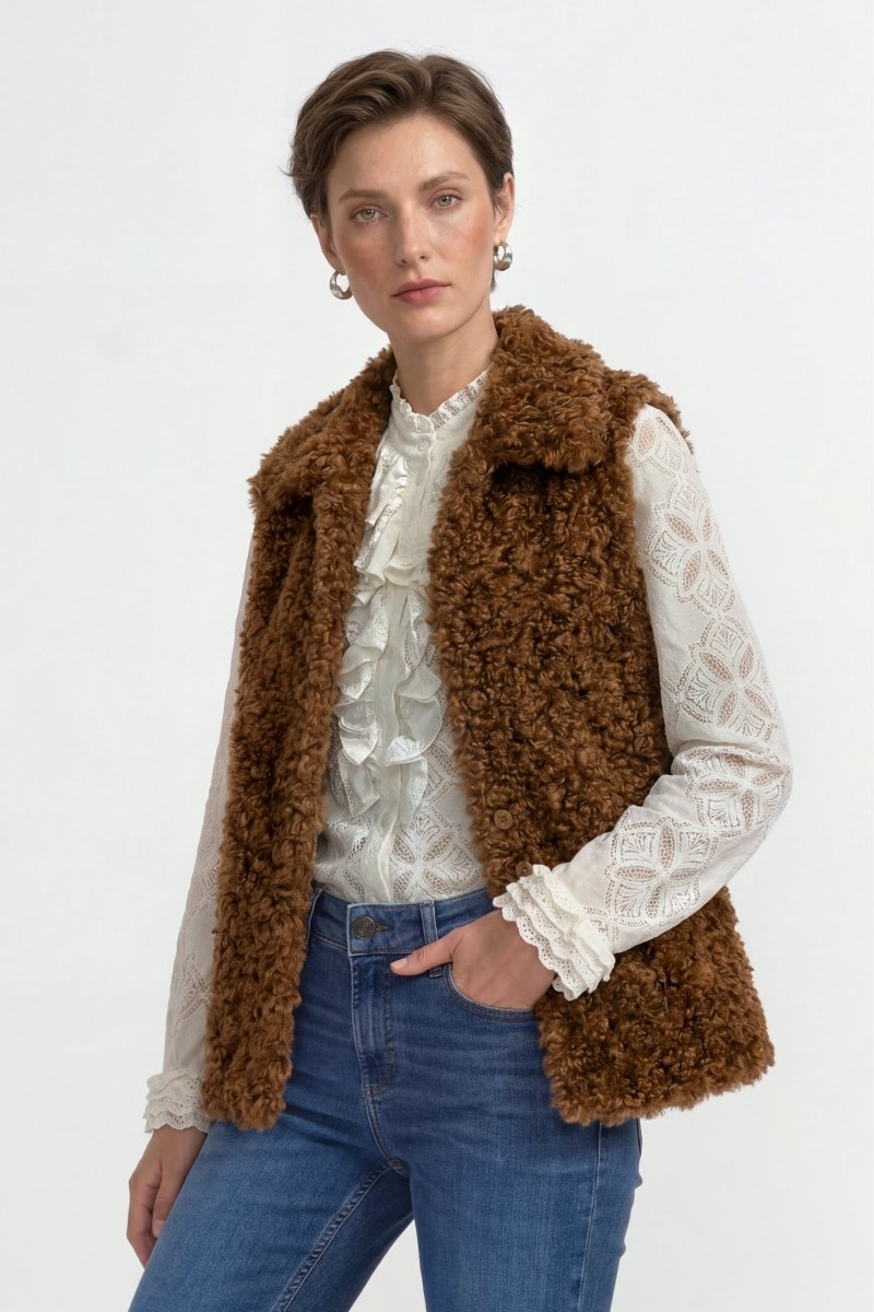 Weste in Shearling-Optik-Rich & Royal