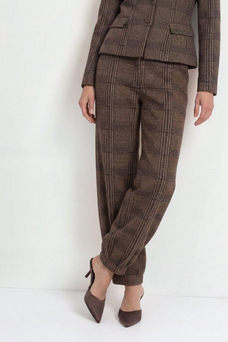 Bundfaltenhose mit Glencheck-Rich & Royal