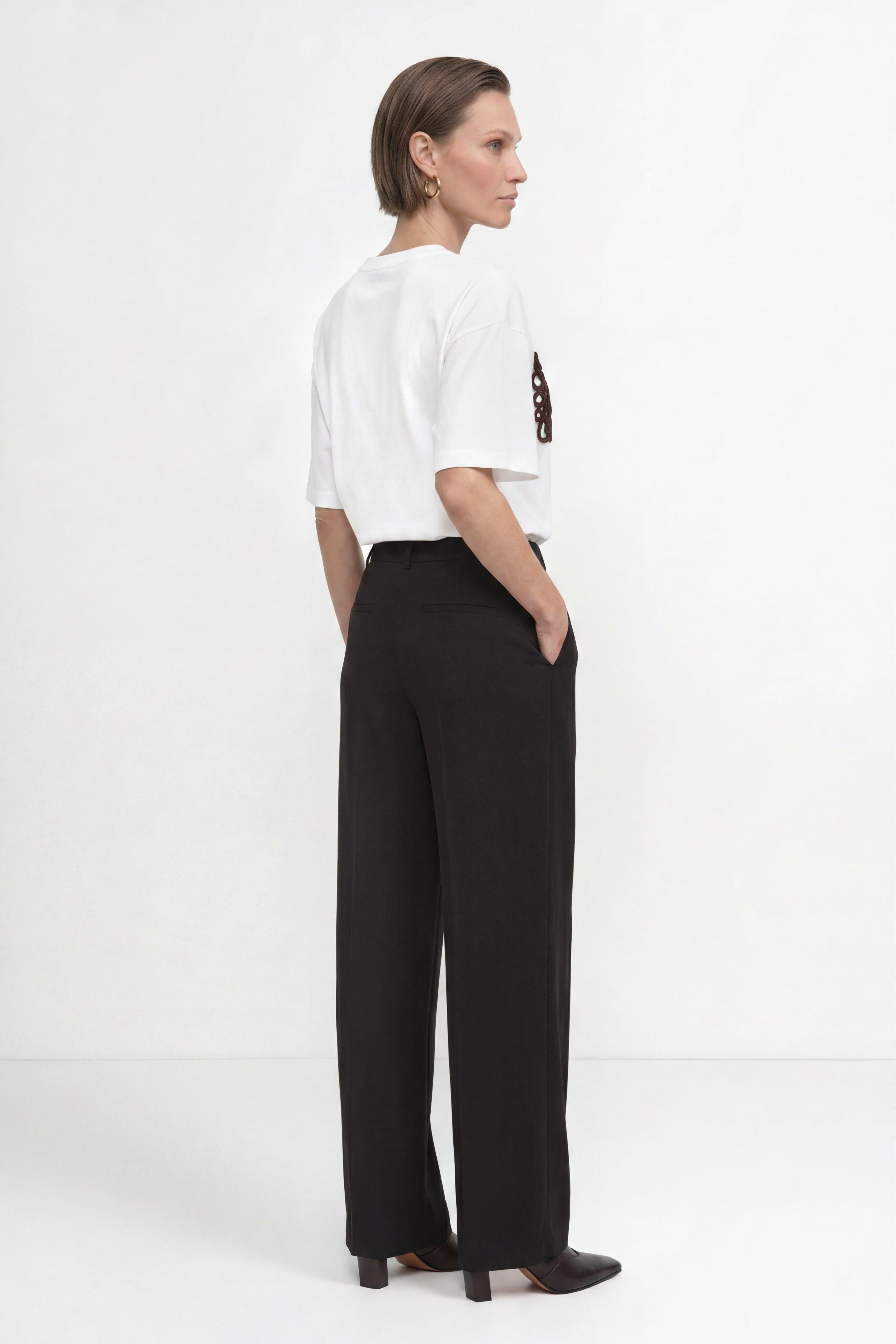 Cropped Baumwoll-T-Shirt mit 3D-Applikation-Rich & Royal