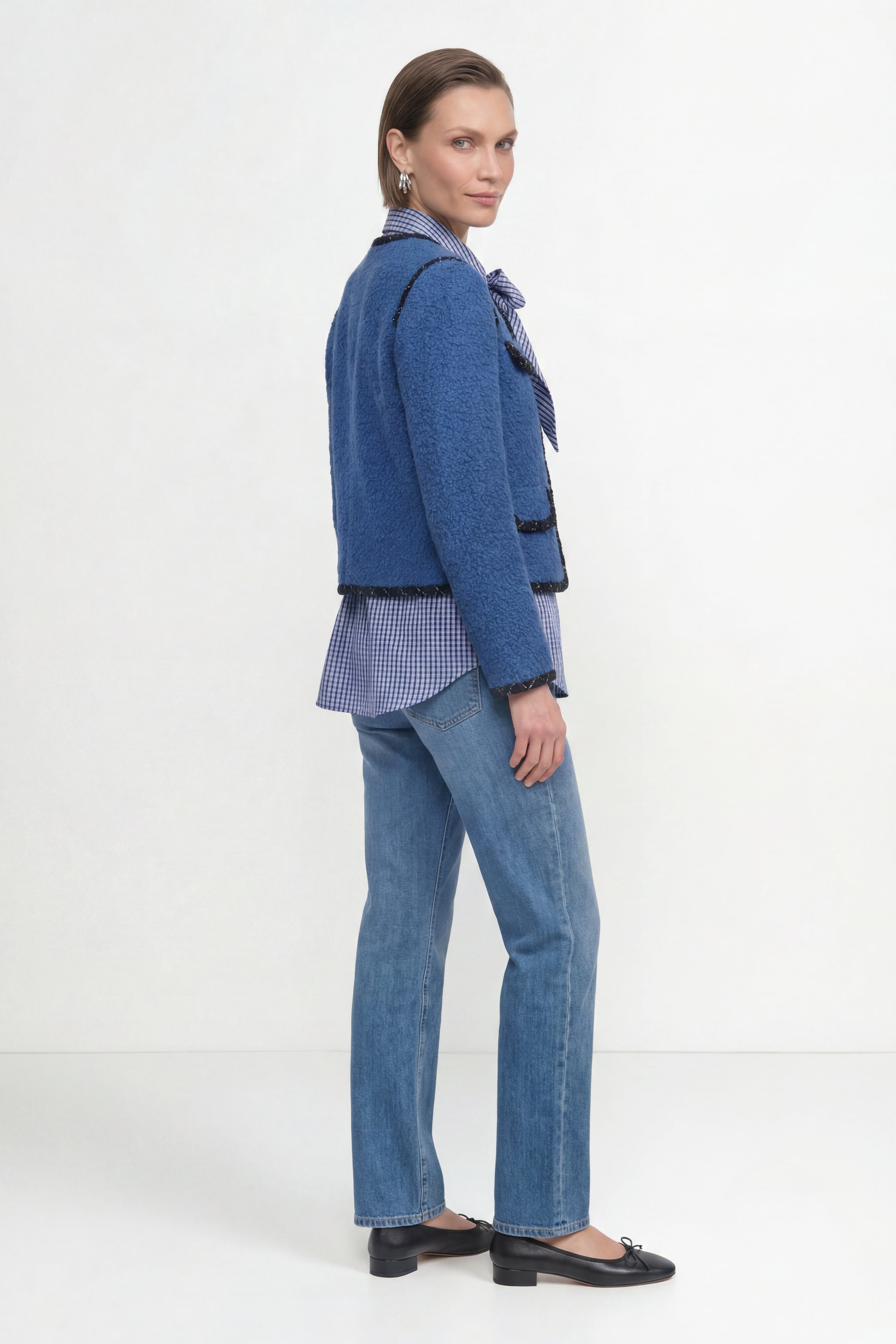 Bouclé-Blazer mit Zierborten-Rich & Royal