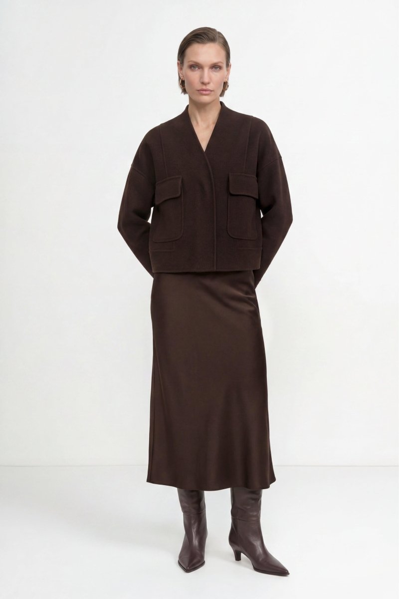 Cropped Wolljacke in Boxy-Fit-Rich & Royal