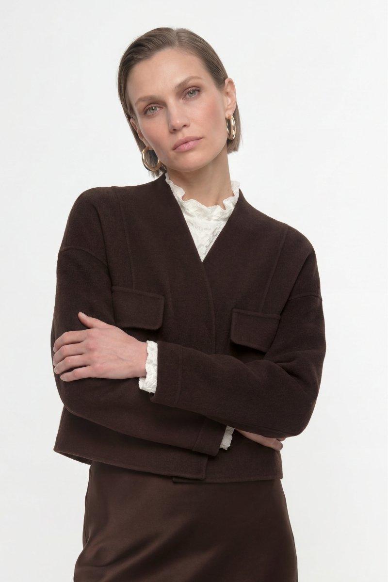 Cropped Wolljacke in Boxy-Fit-Rich & Royal