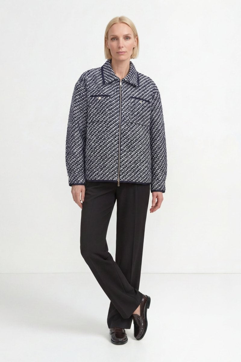 Tweed-Blouson mit Hahnentritt-Muster-Rich & Royal