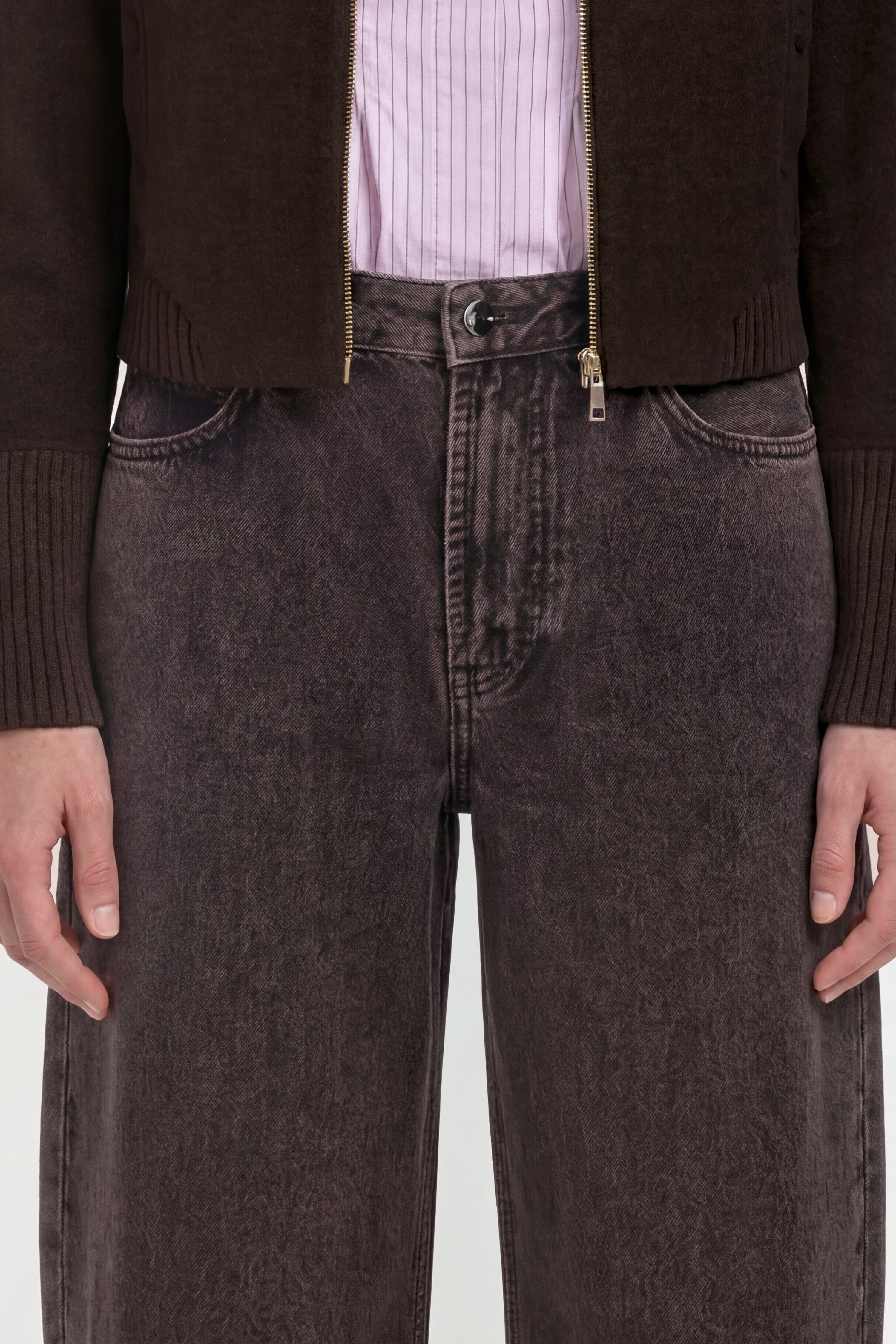 Baumwoll-Denim in Barrel-Fit-Rich & Royal