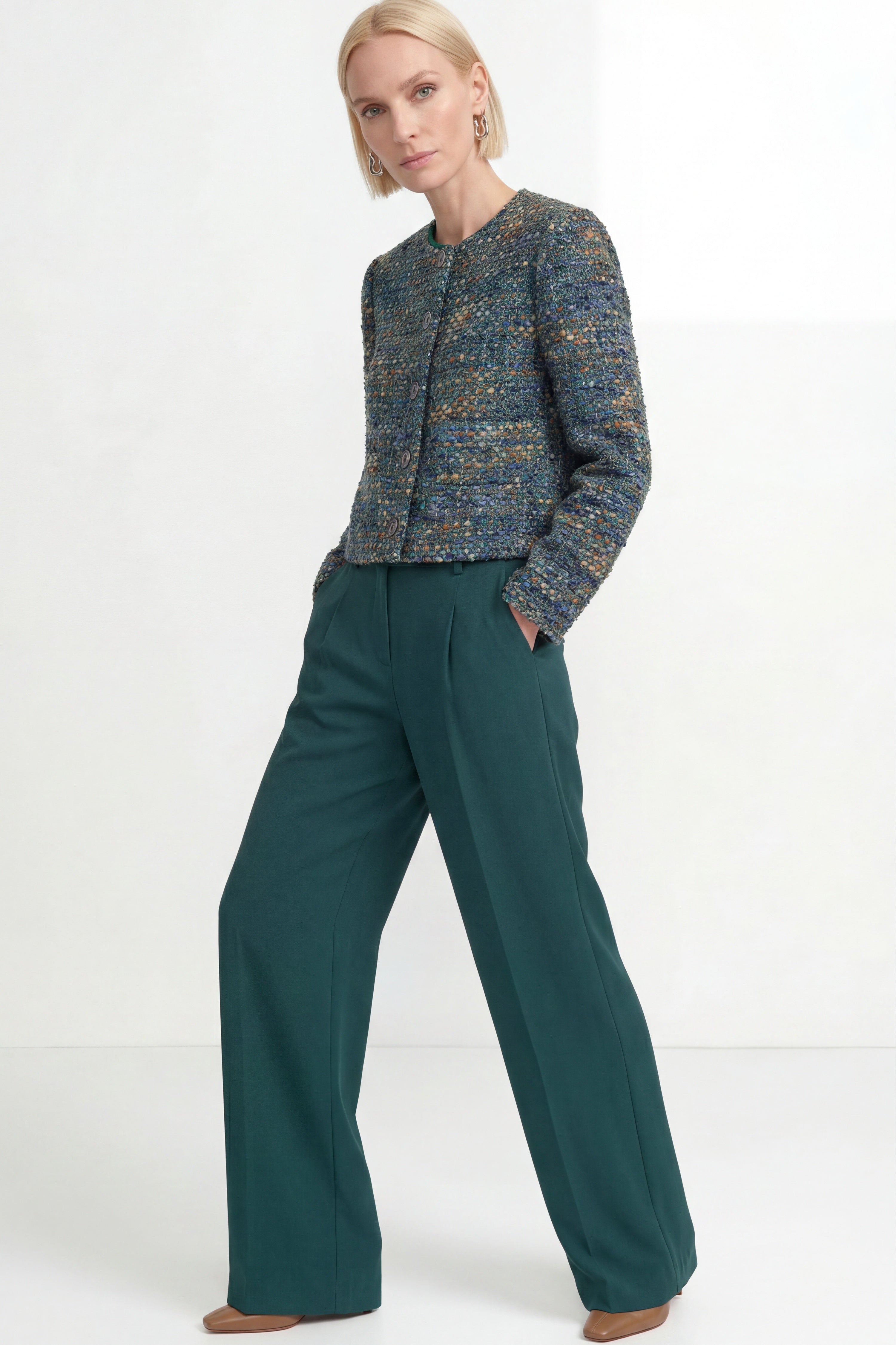 Wide-Leg Bundfaltenhose-Rich & Royal