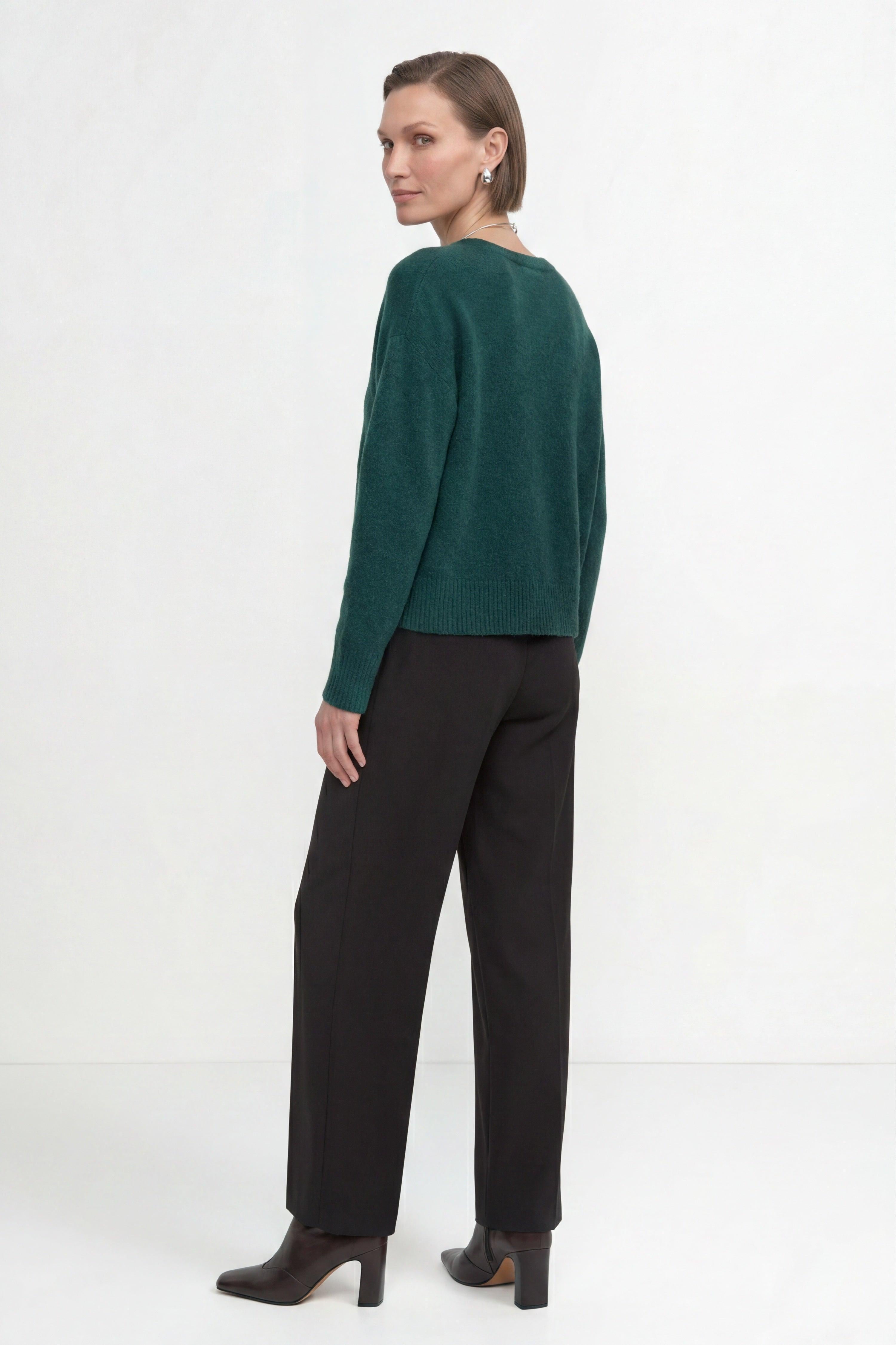 Cropped Pullover mit U-Boot-Ausschnitt-Rich & Royal