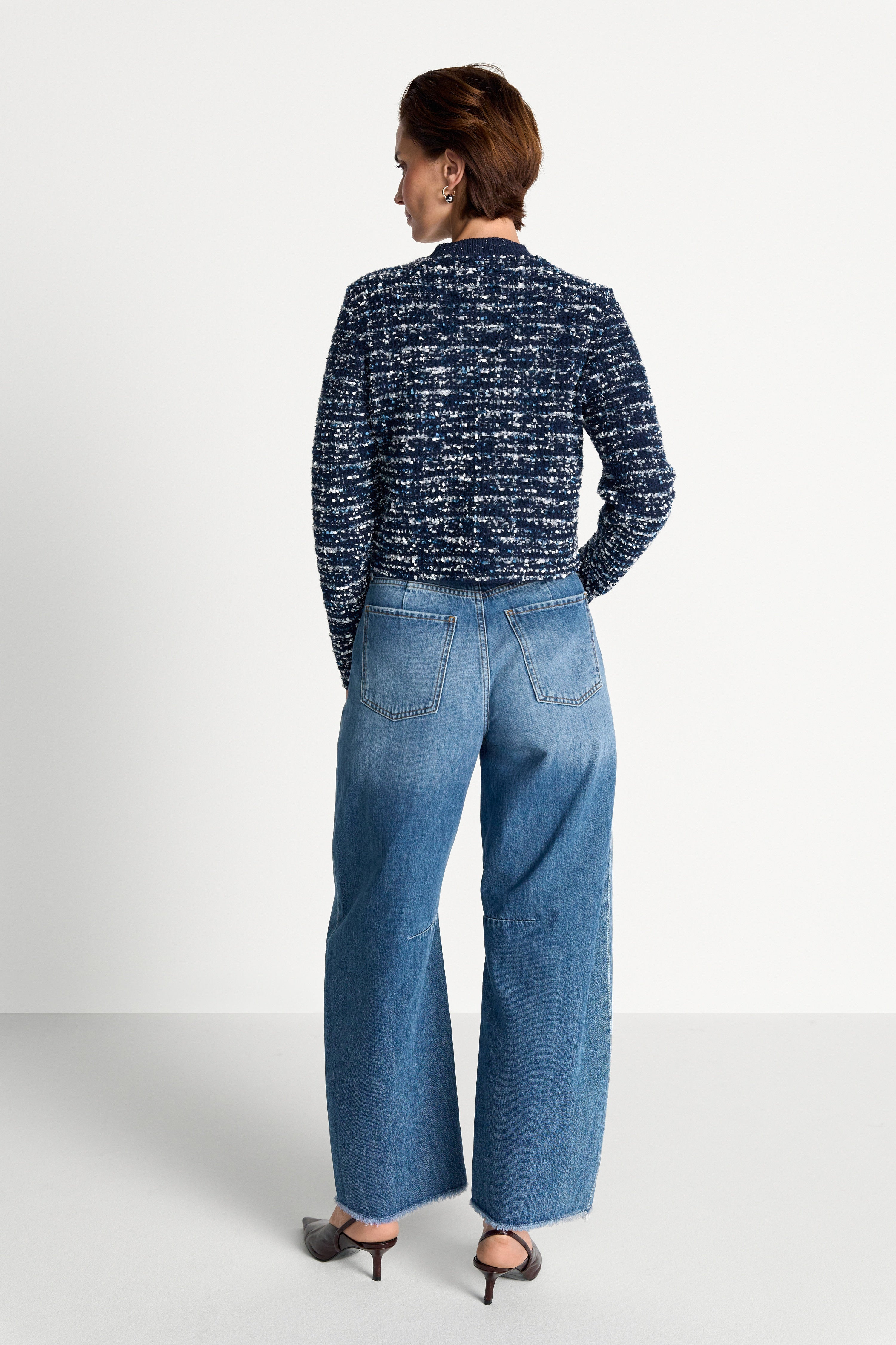 Bouclé-Cardigan mit Metallknöpfen-Rich & Royal