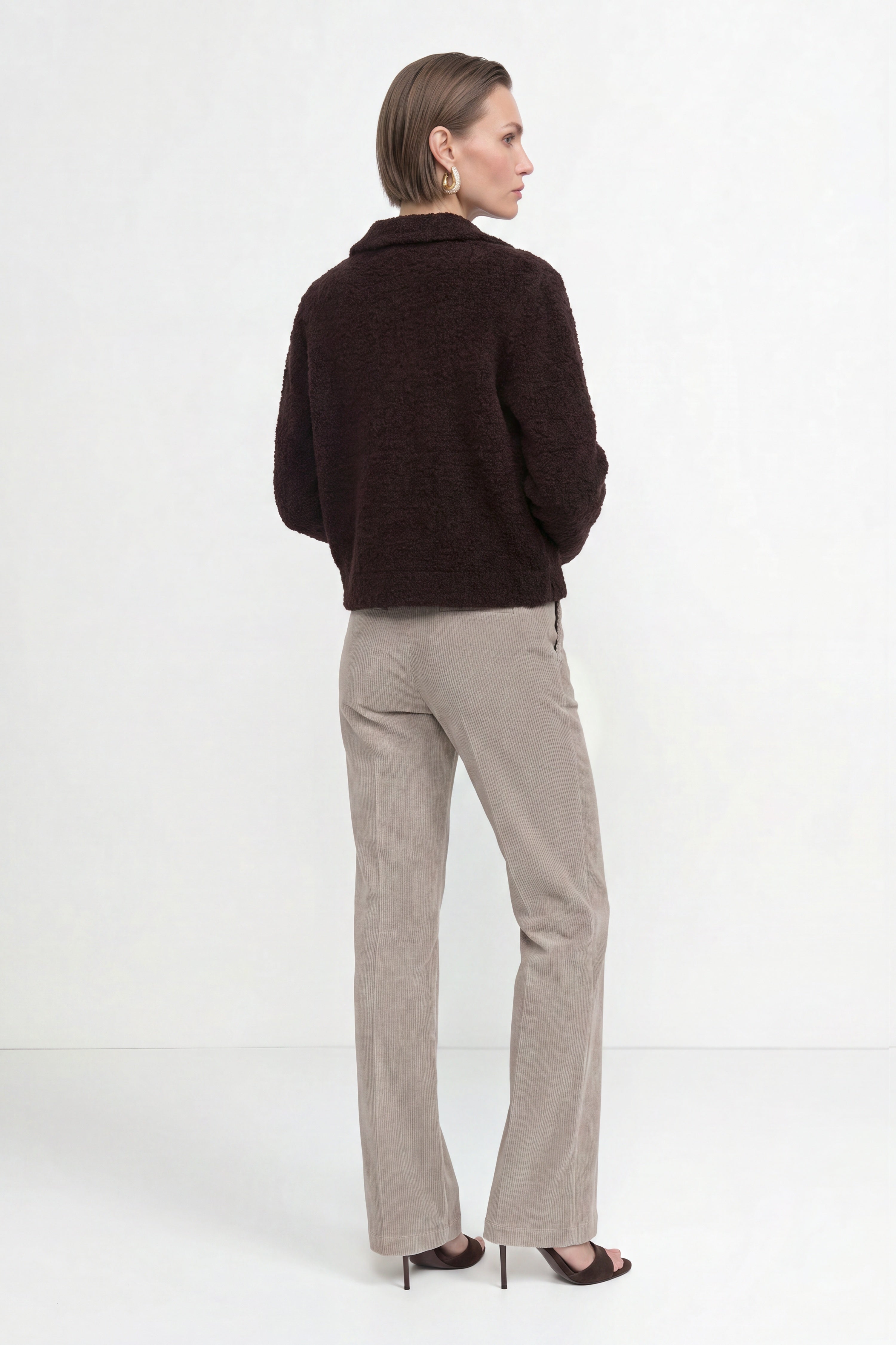 Bouclé-Cardigan mit Polokragen-Rich & Royal