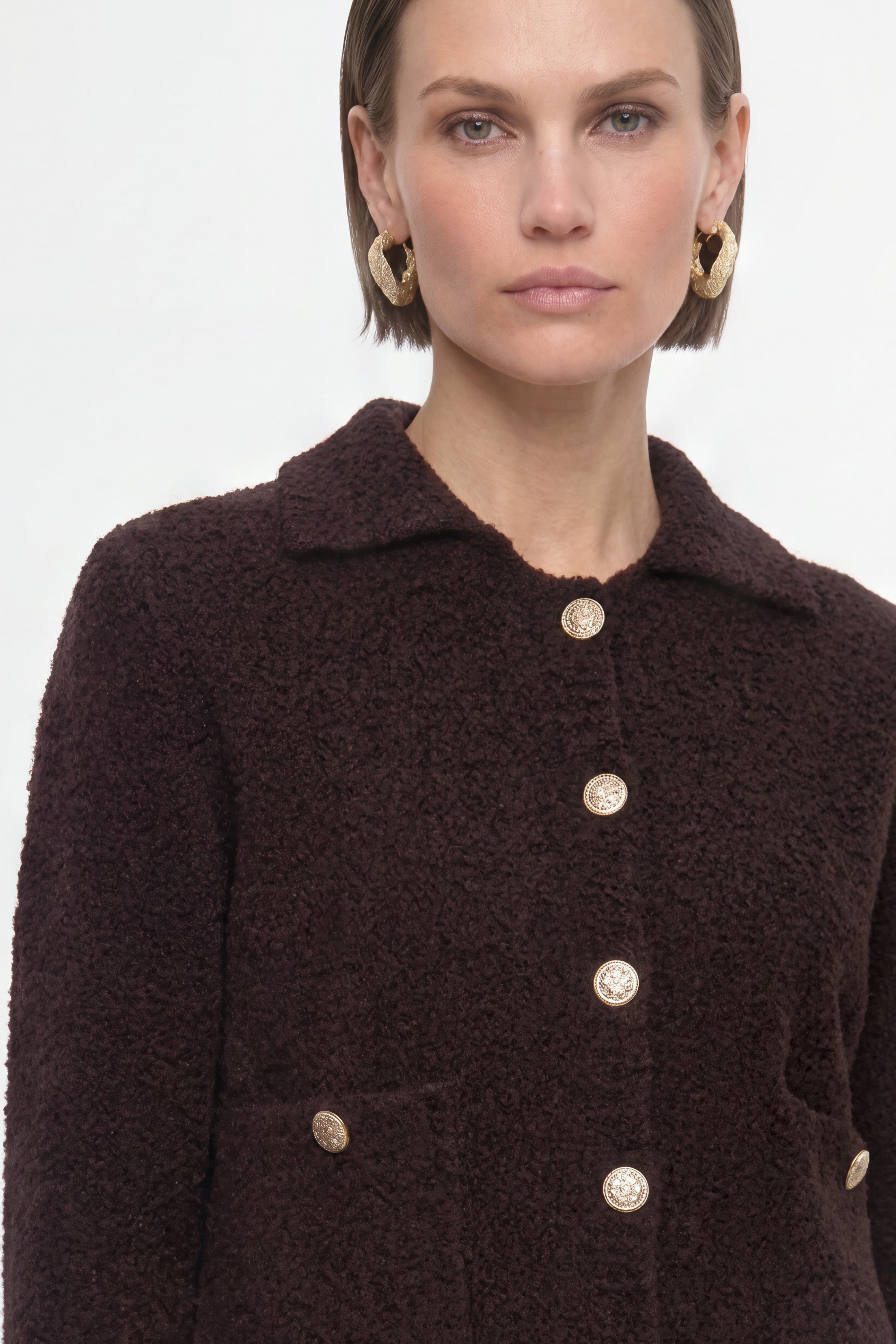 Bouclé-Cardigan mit Polokragen-Rich & Royal