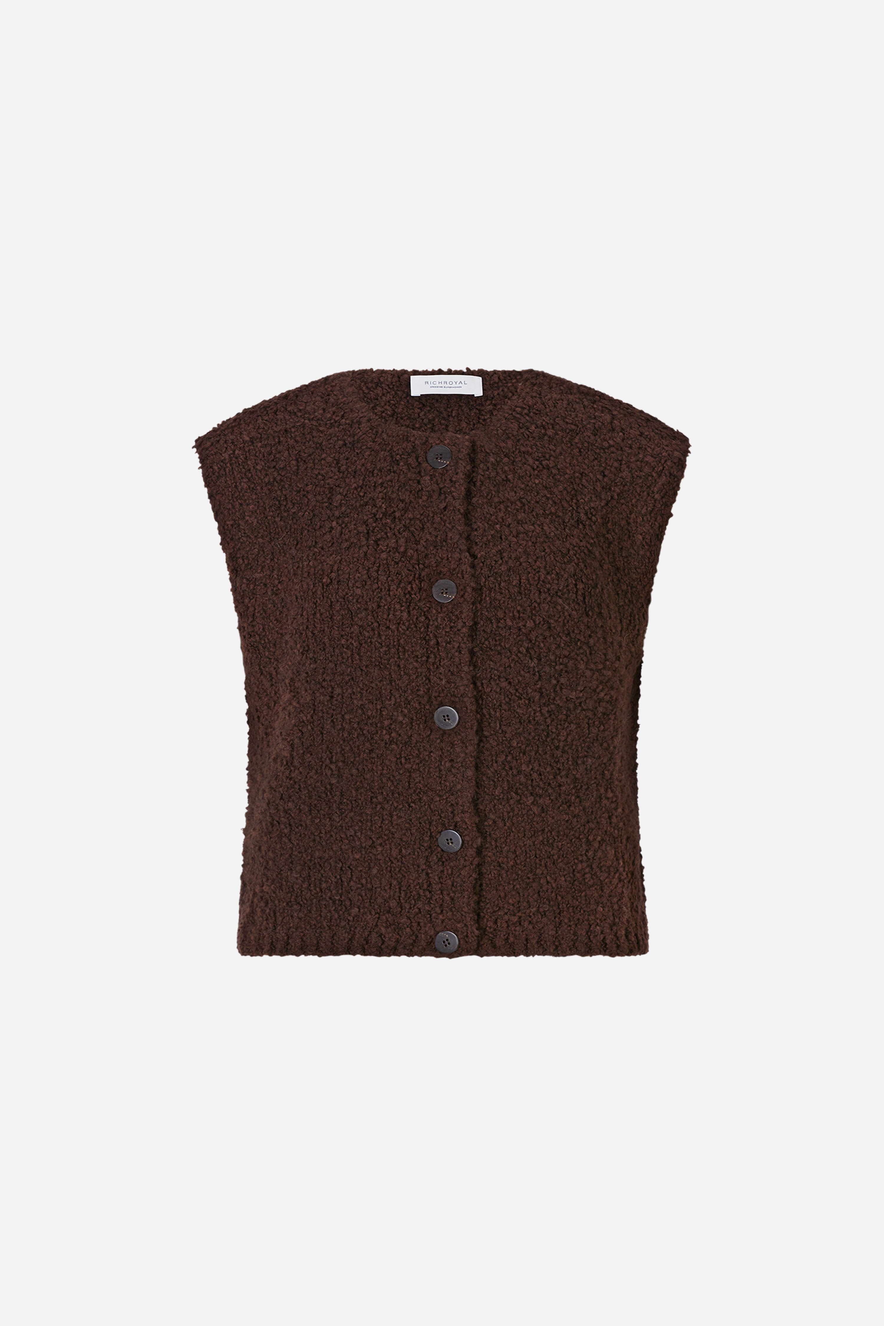 Bouclé-Strickweste mit Knopfleiste-Rich & Royal