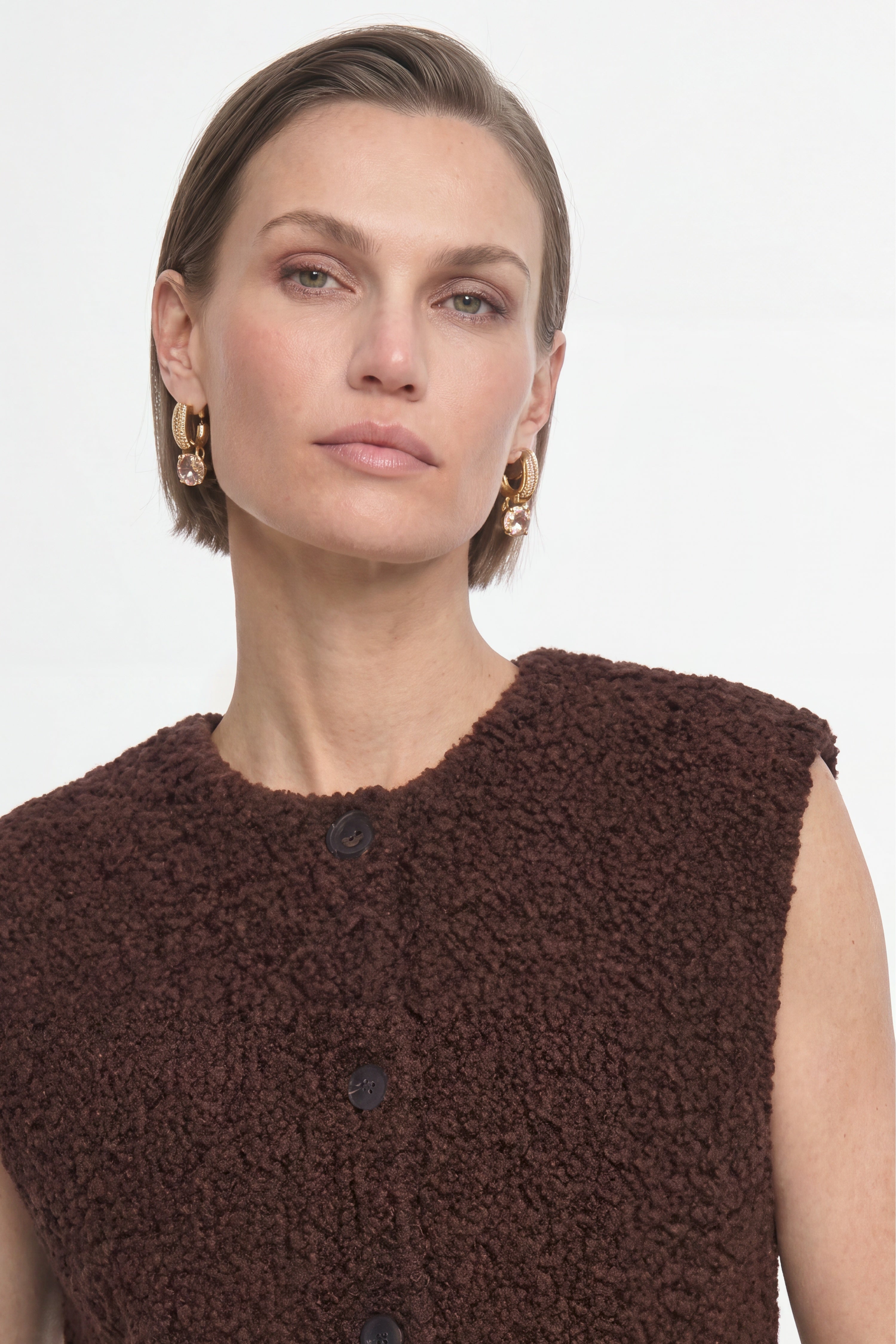 Bouclé-Strickweste mit Knopfleiste-Rich & Royal