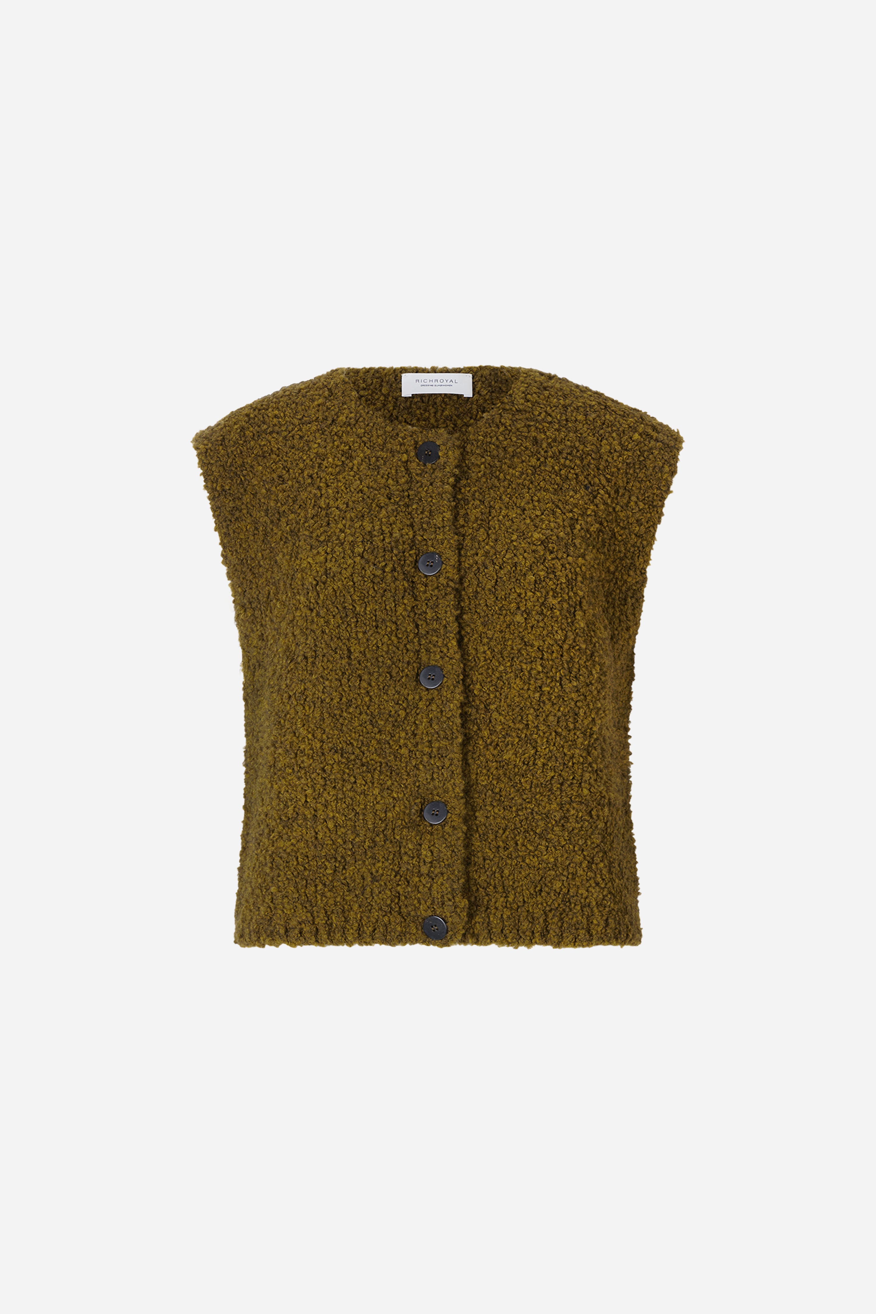 Bouclé-Strickweste mit Knopfleiste-Rich & Royal