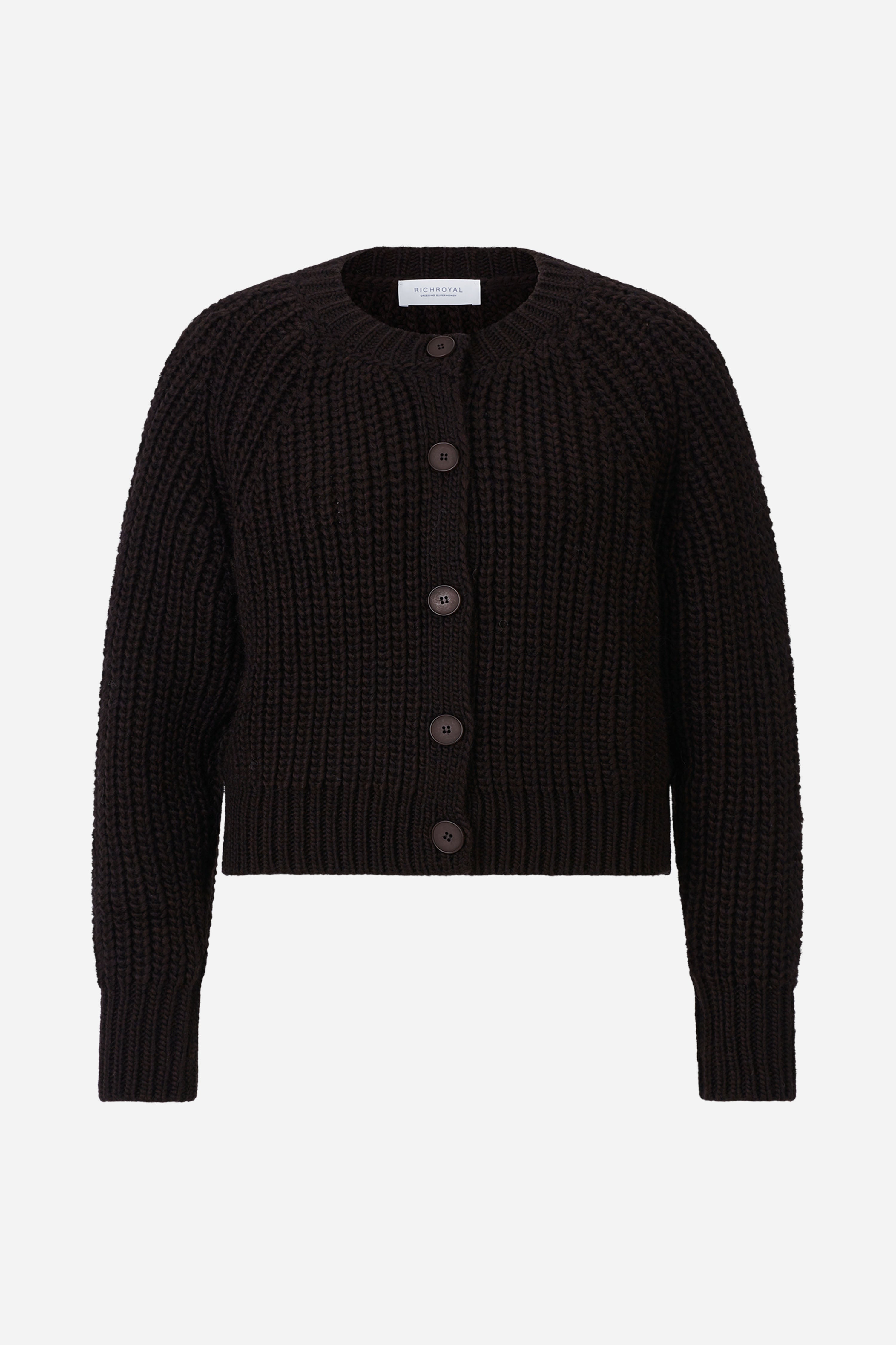 Cropped Cardigan mit Rippstruktur-Rich & Royal