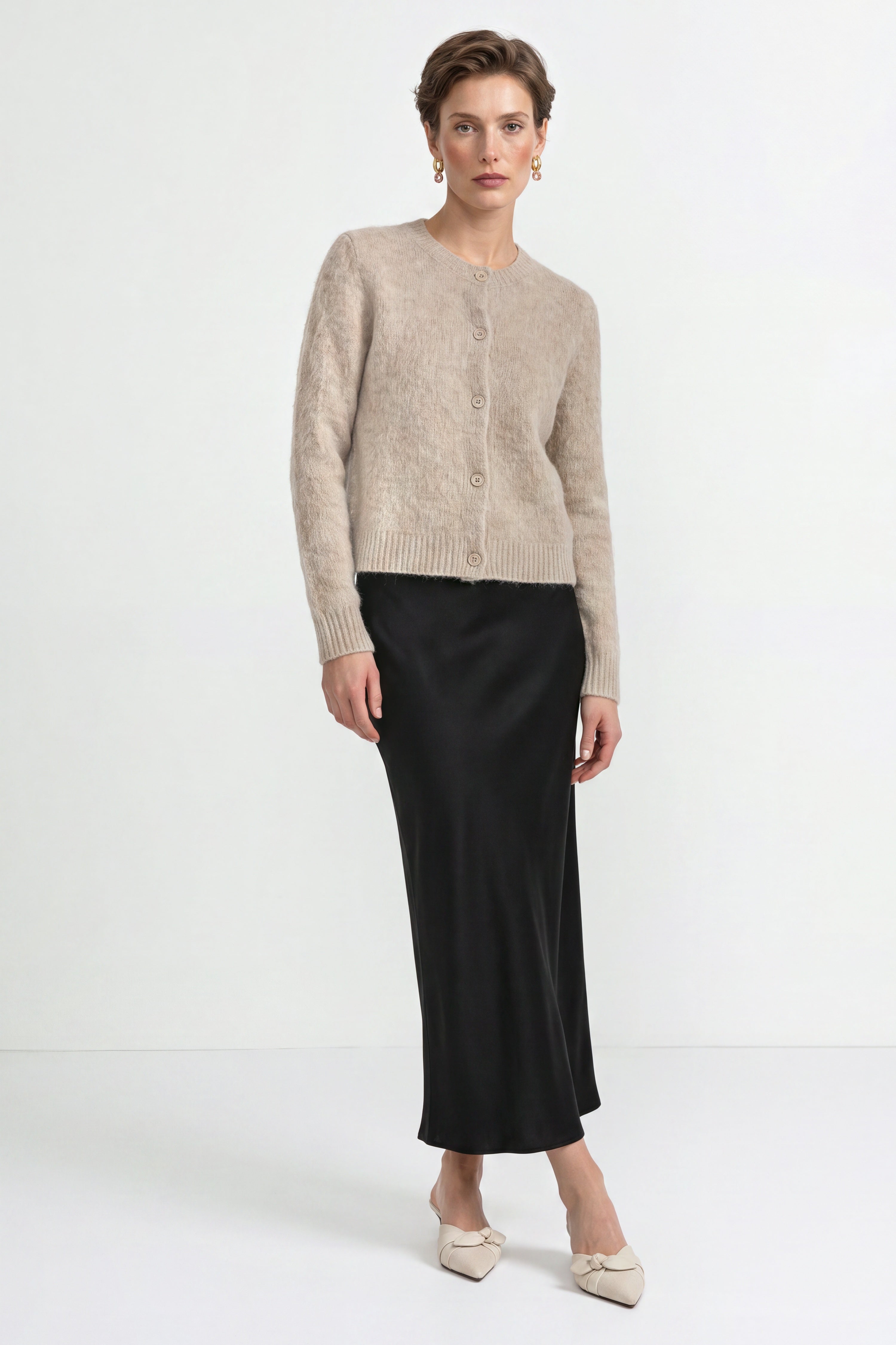 Kurz-Cardigan aus Wolle-Mix mit Mohair-Rich & Royal