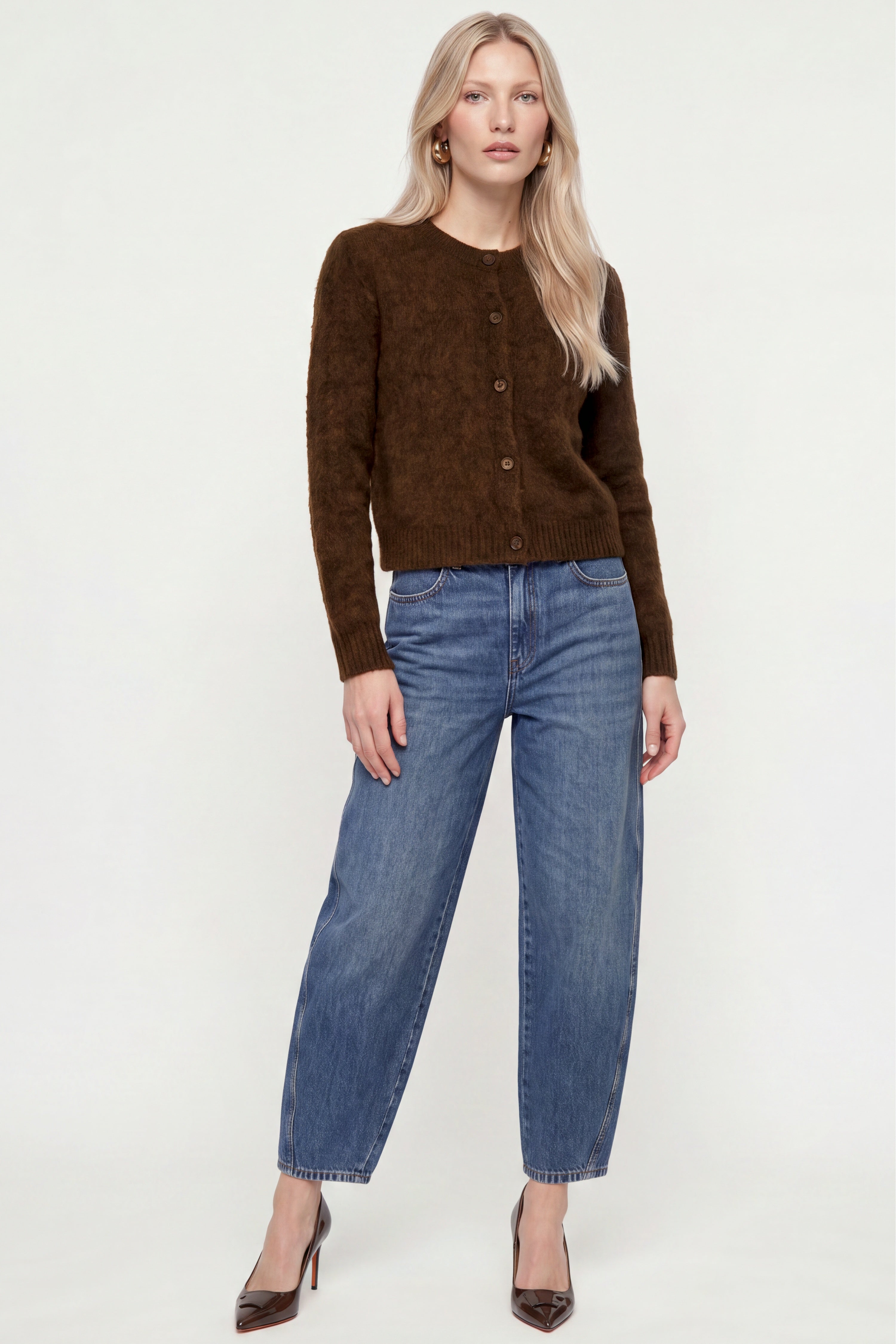Kurz-Cardigan aus Wolle-Mix mit Mohair-Rich & Royal