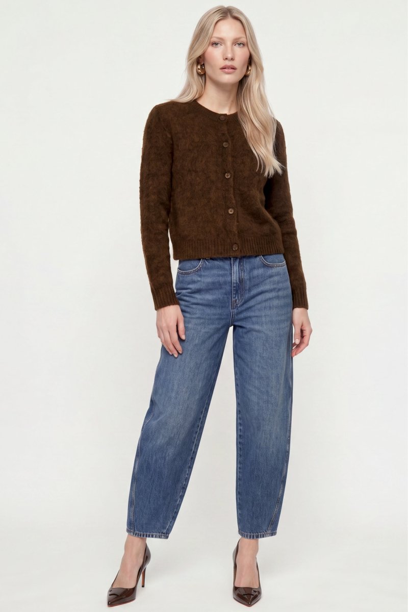 Kurz-Cardigan aus Wolle-Mix mit Mohair-Rich & Royal