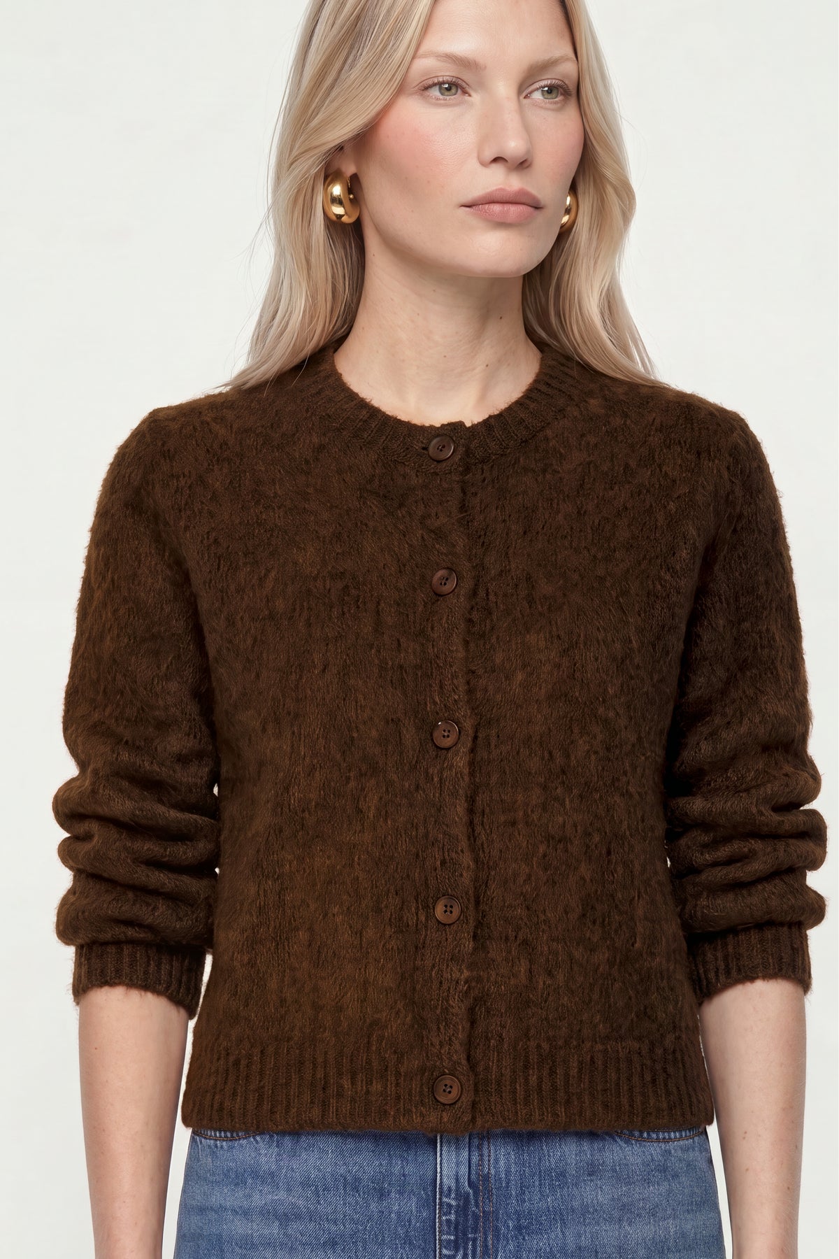 Kurz-Cardigan aus Wolle-Mix mit Mohair-Rich & Royal