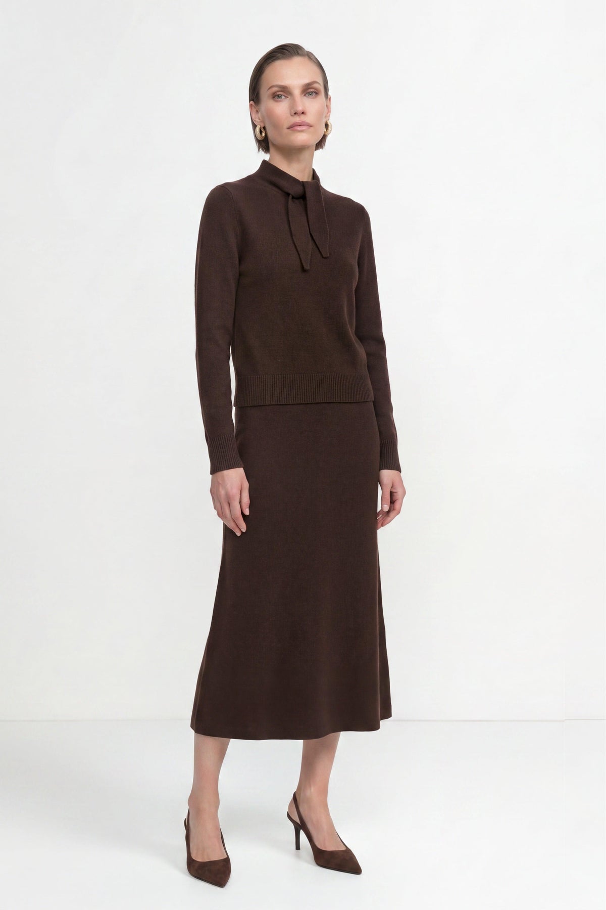 Merino-Kaschmir-Pullover mit Schleifenkragen-Rich & Royal