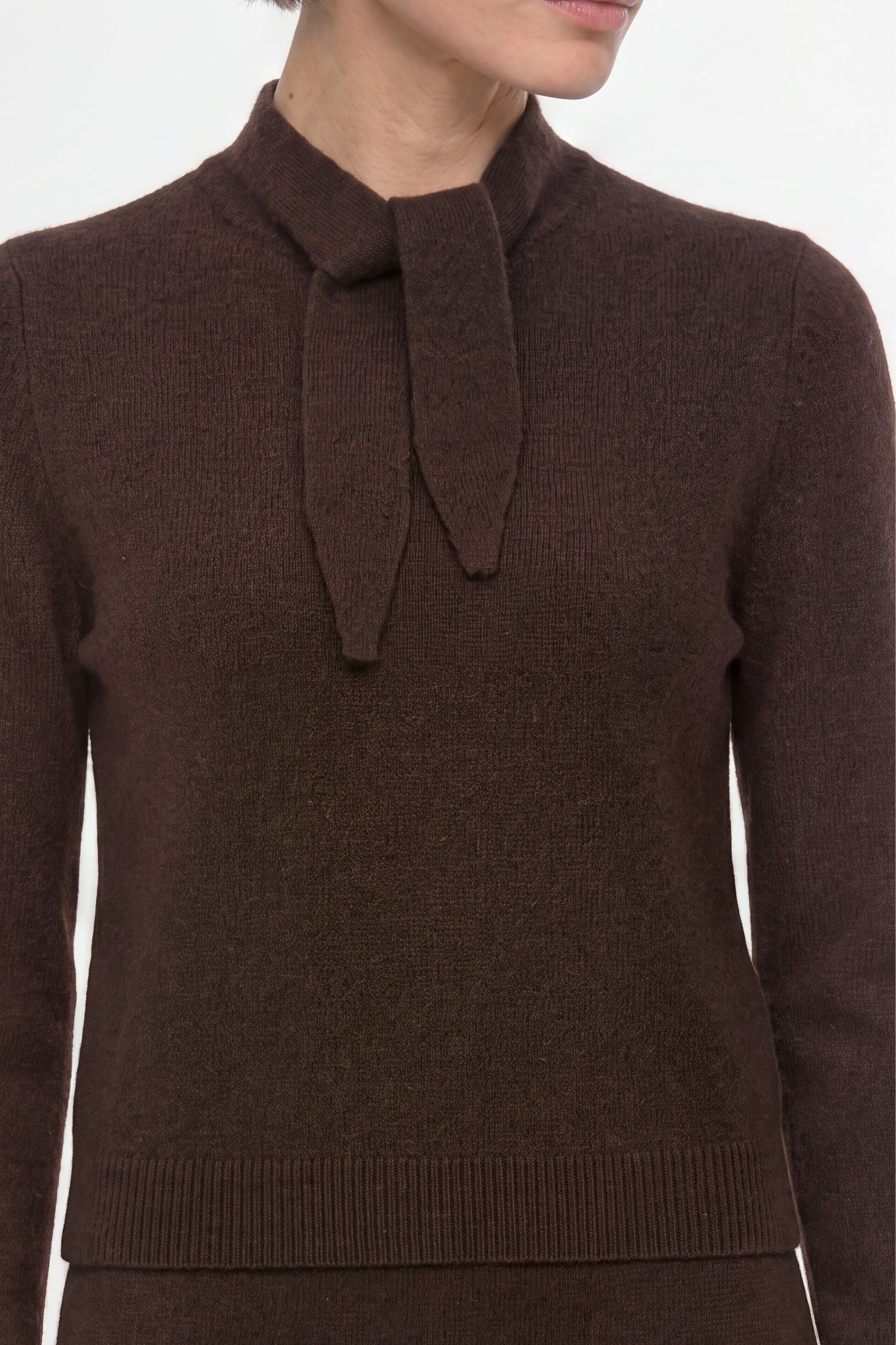 Merino-Kaschmir-Pullover mit Schleifenkragen-Rich & Royal