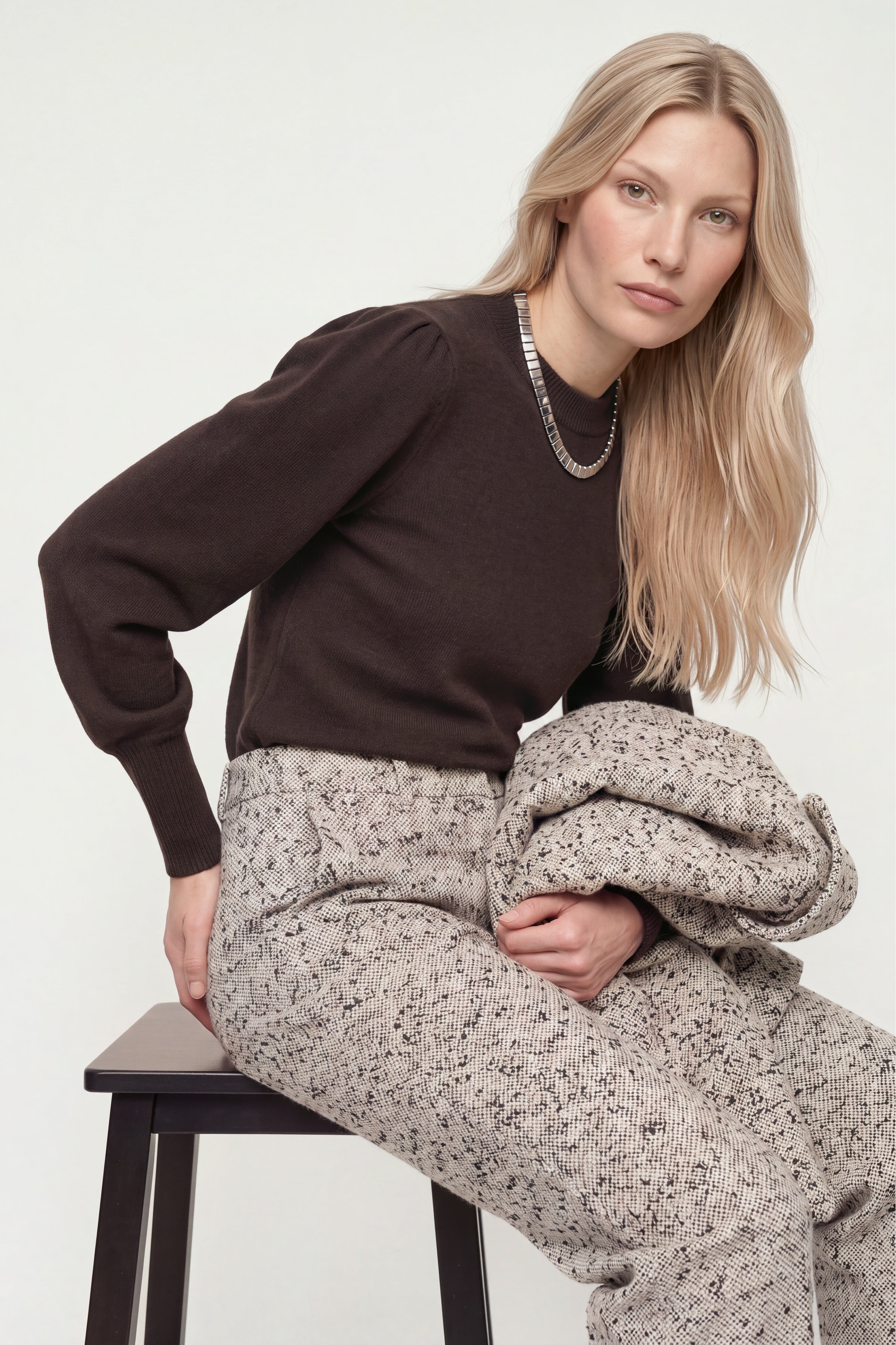 Kaschmirpullover mit Puffärmeln-Rich & Royal