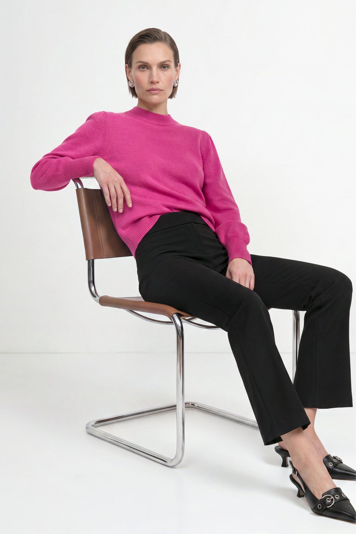 Kaschmirpullover mit Puffärmeln-Rich & Royal