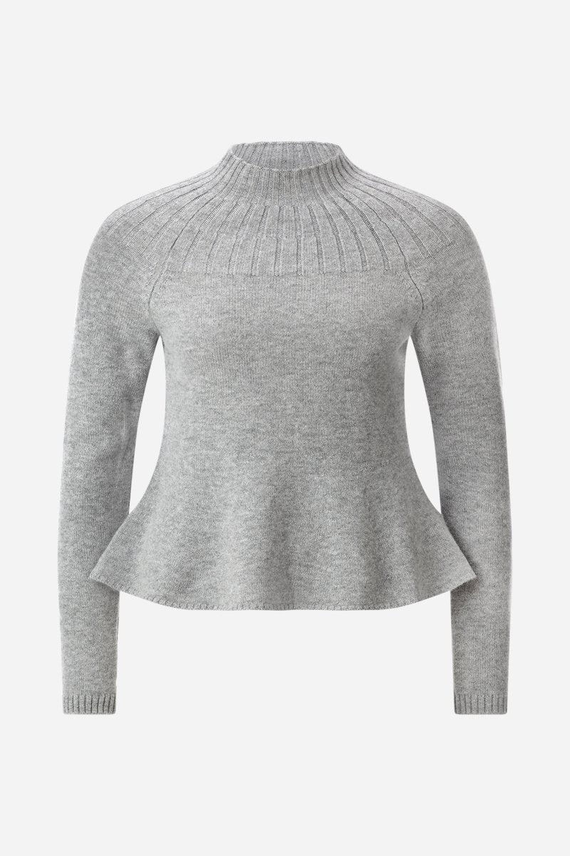 Merinopullover mit Peplum-Saum-Rich & Royal