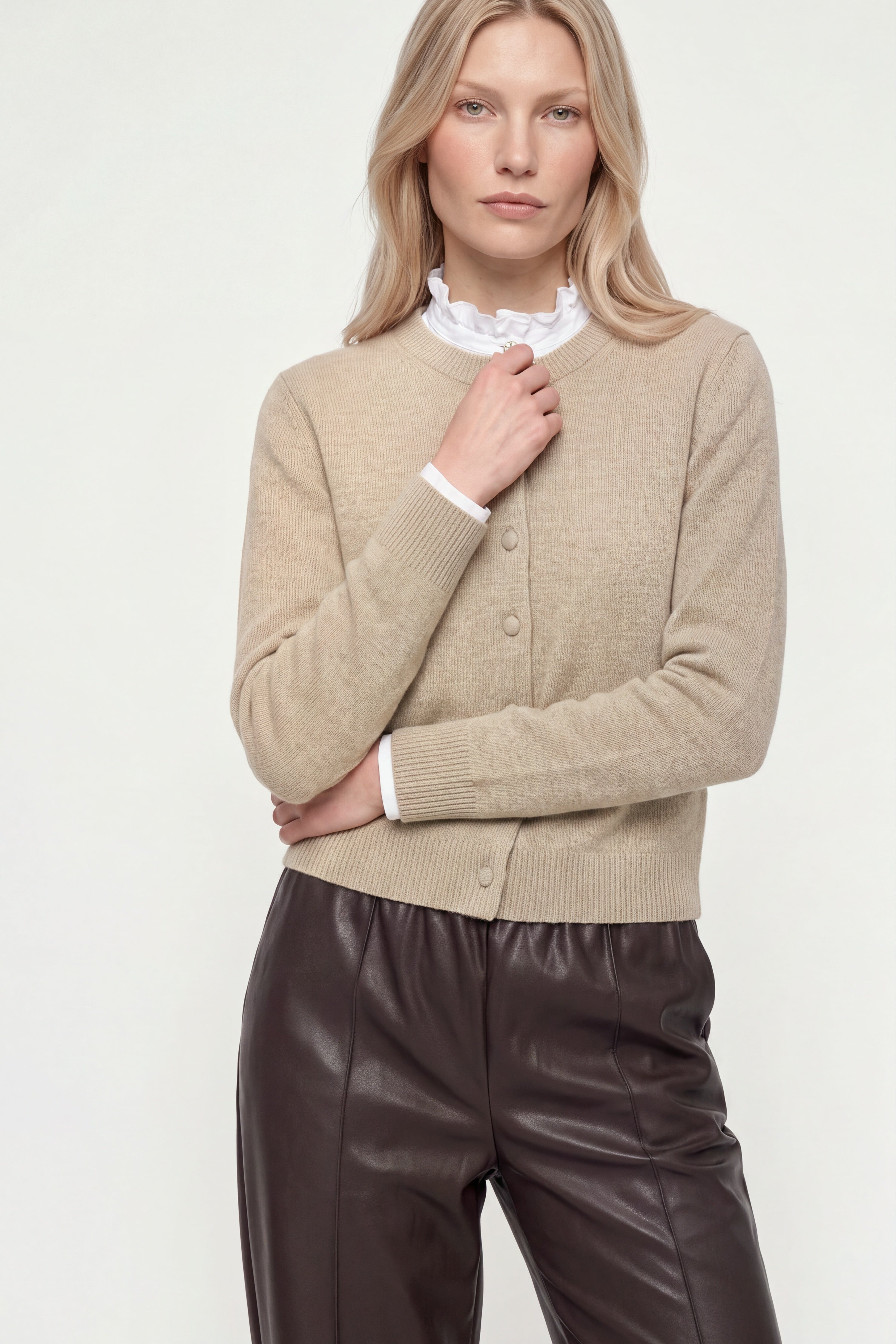 Cropped Cardigan aus Merino-Mix-Rich & Royal