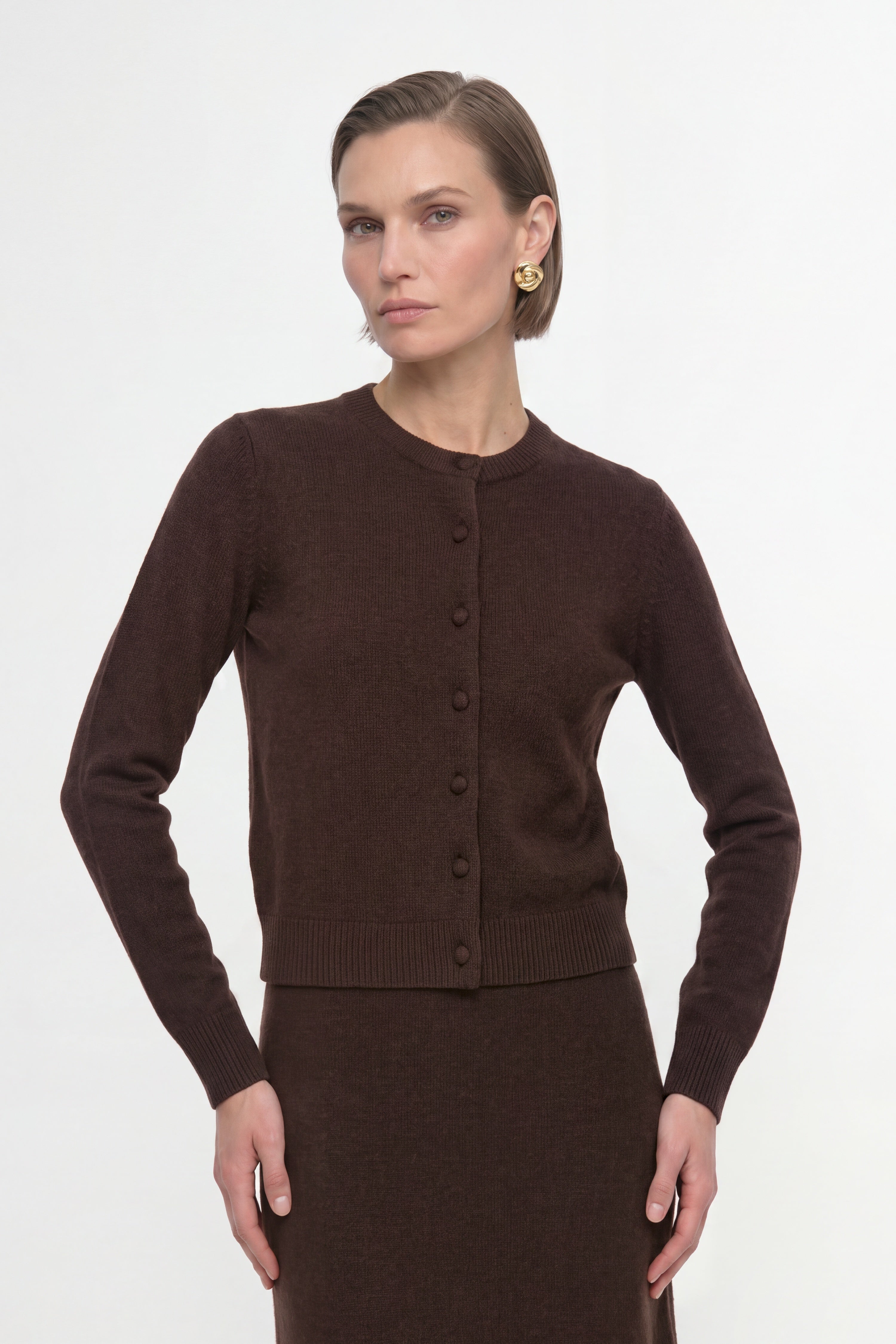 Cropped Cardigan aus Merino-Mix-Rich & Royal