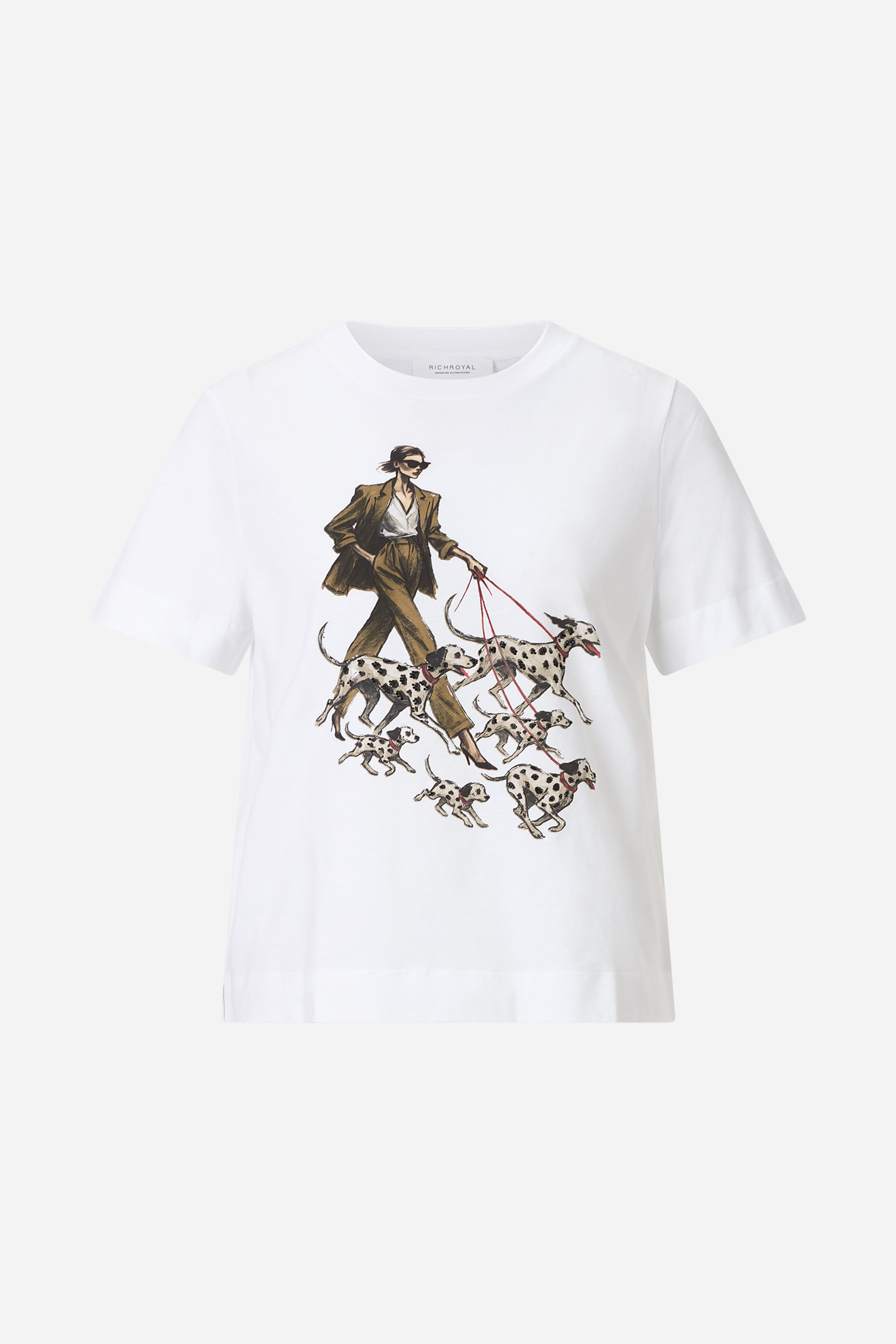 Baumwoll-T-Shirt mit Modeillustration-Rich & Royal