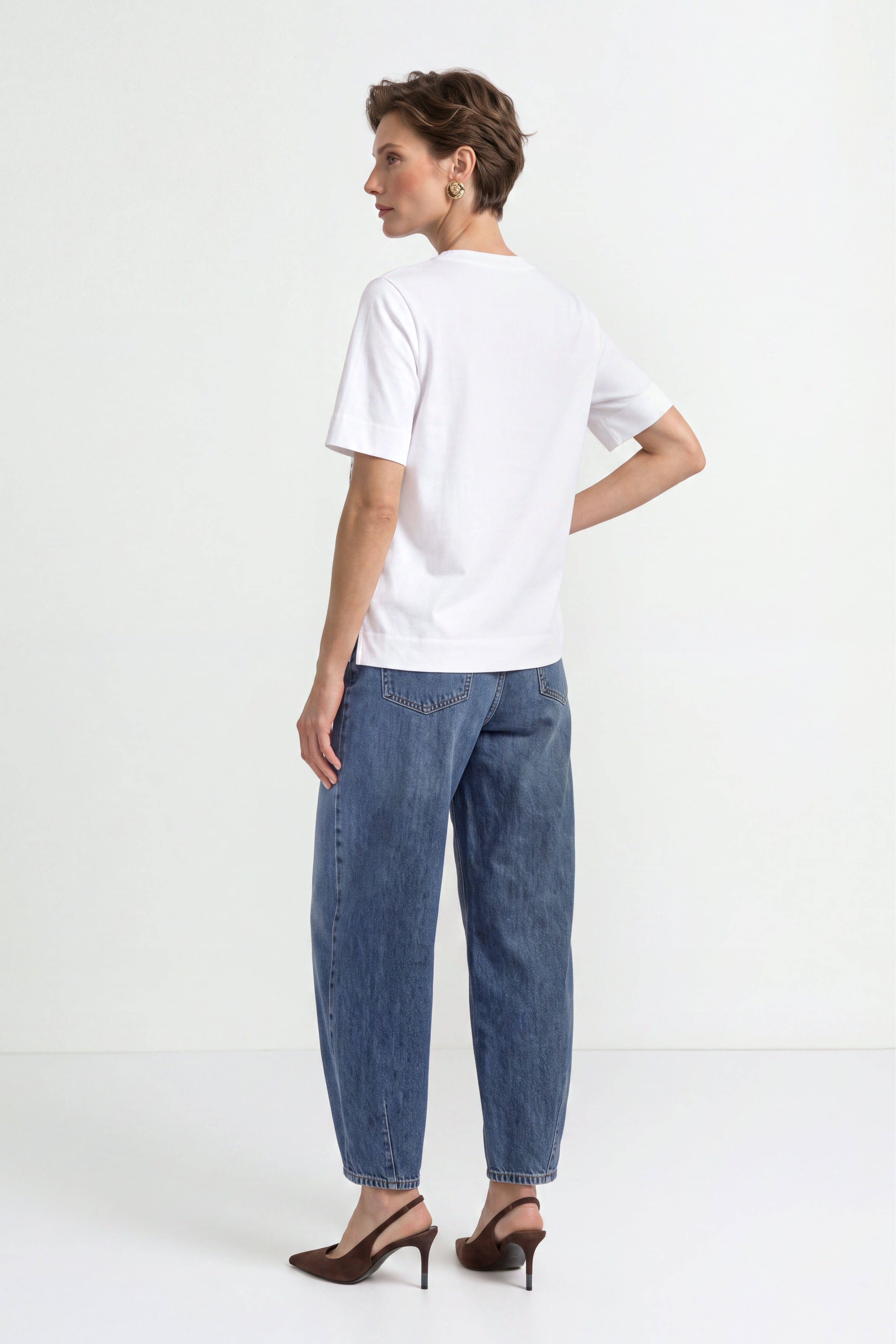 Baumwoll-T-Shirt mit Modeillustration-Rich & Royal